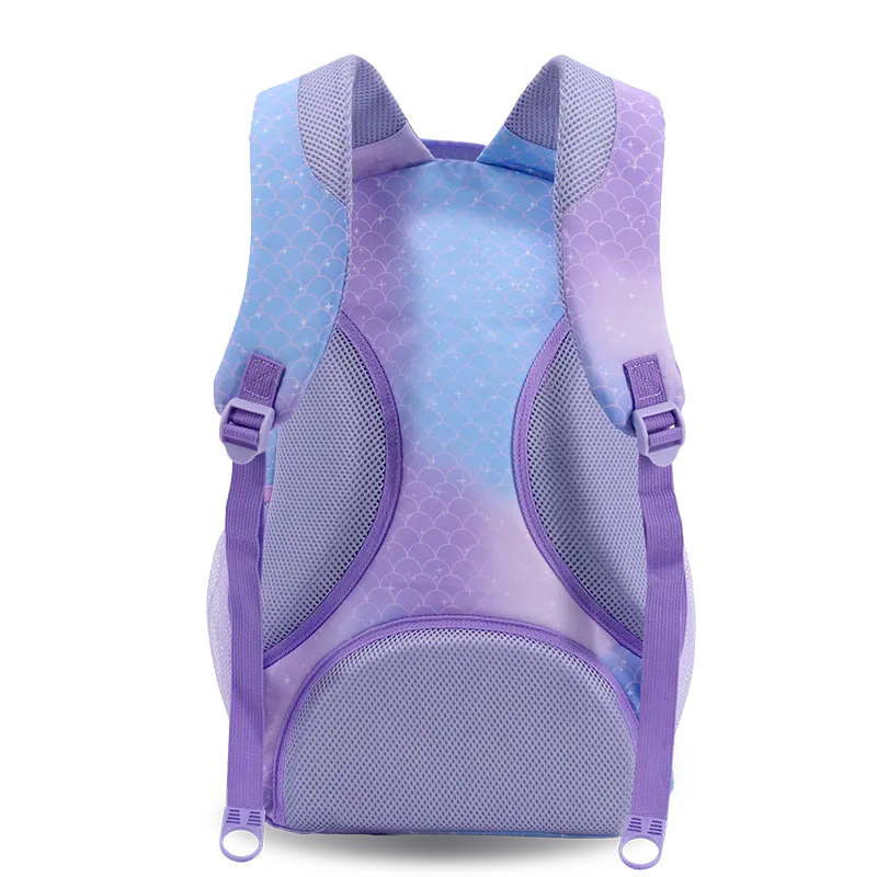 J World Cornelia Laptop Backpack in Purple Mermaid — back view # color_Purple Mermaid