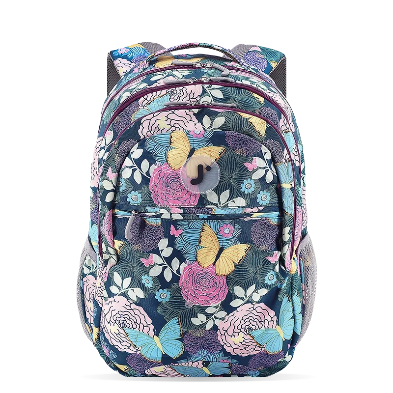 J World Cornelia Laptop Backpack in Secret Garden — front view # color_Secret Garden