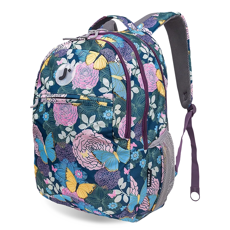 J World Cornelia Laptop Backpack in Secret Garden — angle view 2 # color_Secret Garden