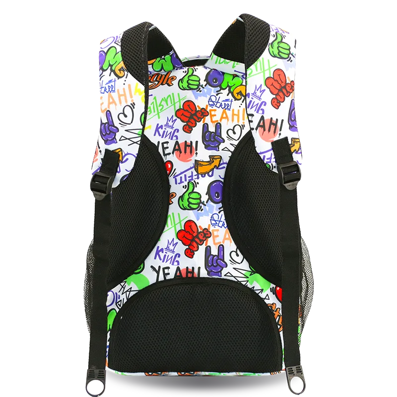 J World Cornelia Laptop Backpack in Street Art — back view # color_Street Art