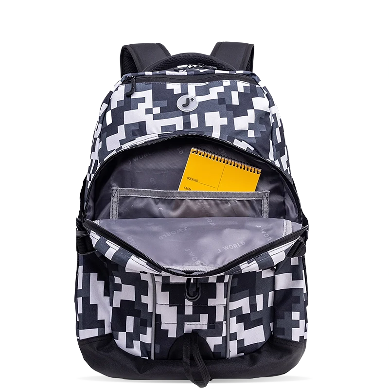 J World Atom Multi Purpose Laptop Backpack in Camo — detail view # color_Camo