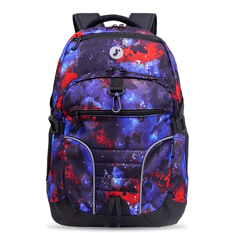 J World Atom Multi Purpose Laptop Backpack in Galaxy — front view # color_Galaxy