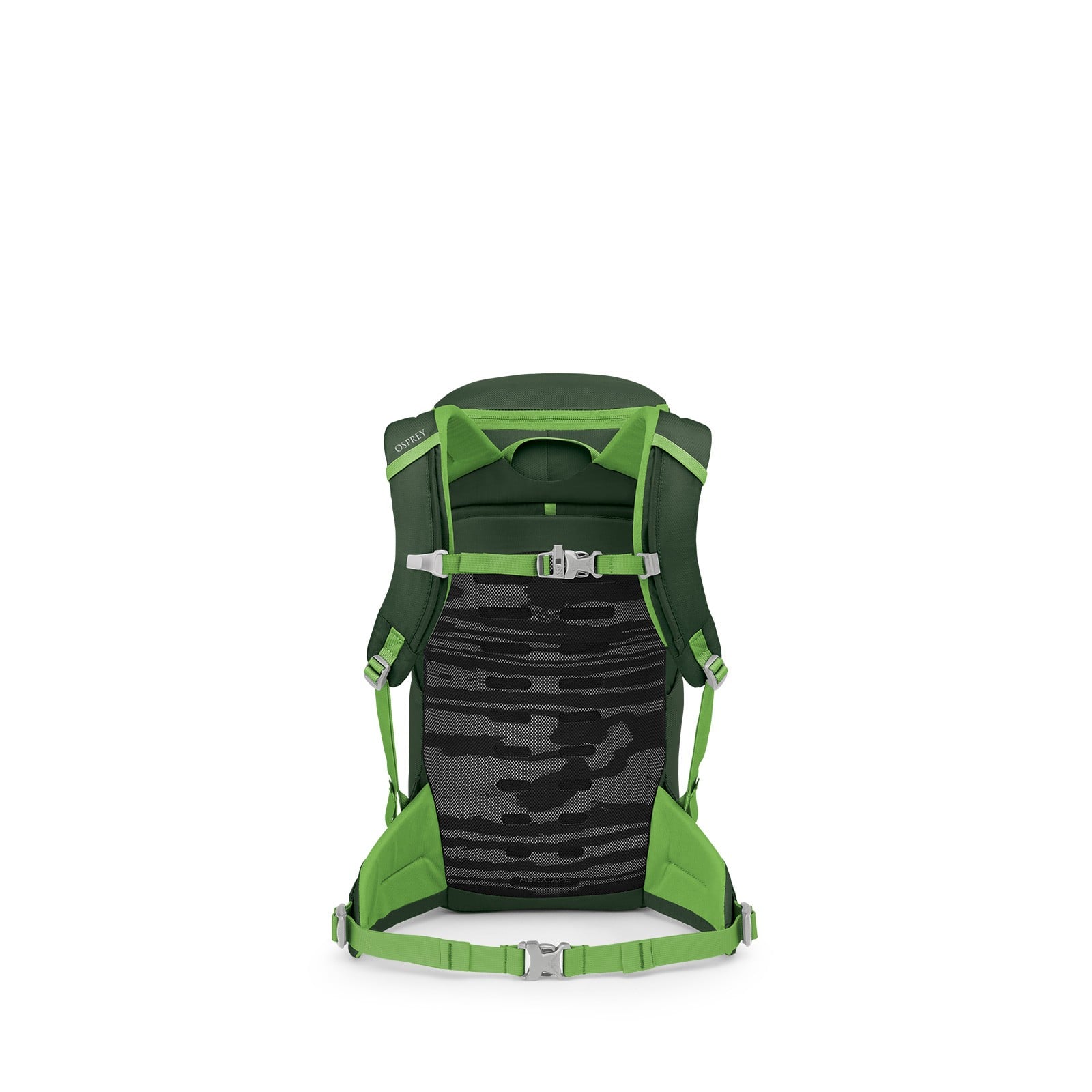 Osprey Jet 18 Kids Hiking Backpack 18L in Green Canopy — back view