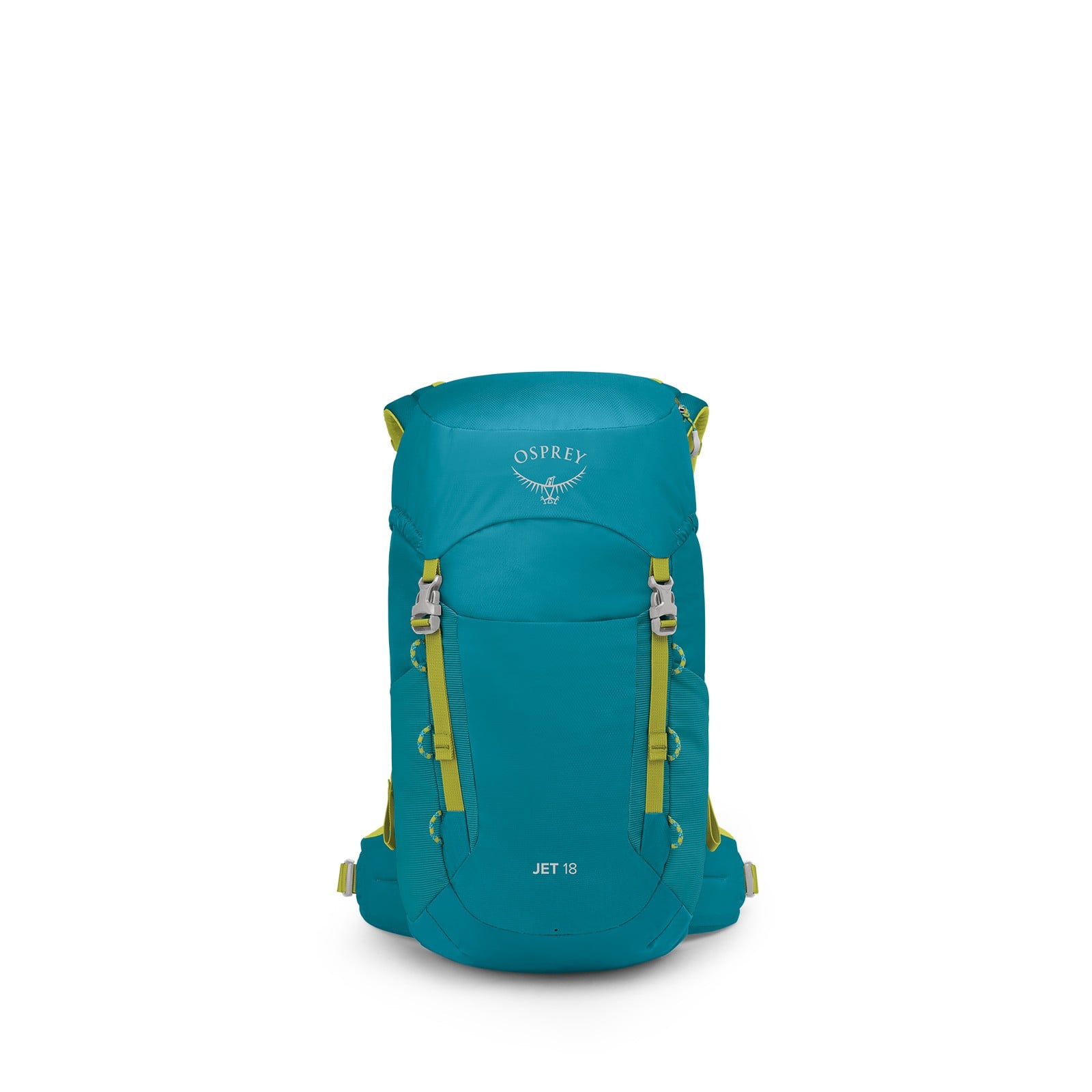 Osprey Jet 18 Kids Hiking Backpack 18L in Blue Spikemoss — front view
