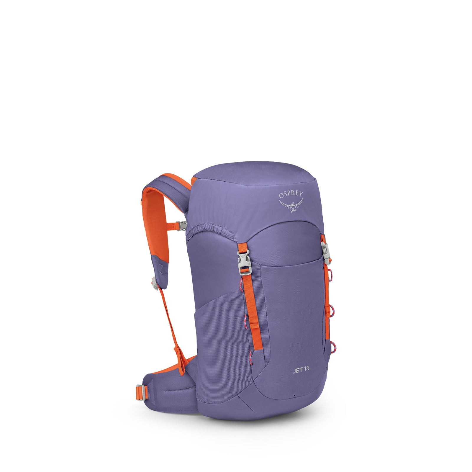 Osprey Jet 18 Kids Hiking Backpack 18L in Euphoria Purple — angle view 2