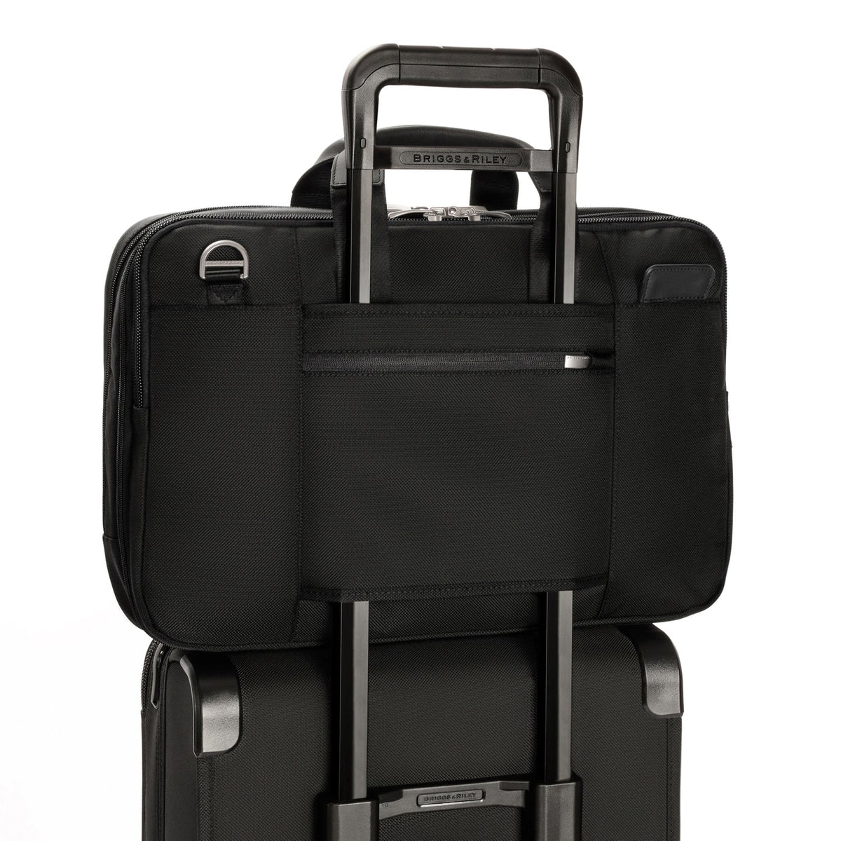 Briggs & Riley @work Large Expandable Brief in Black — back view