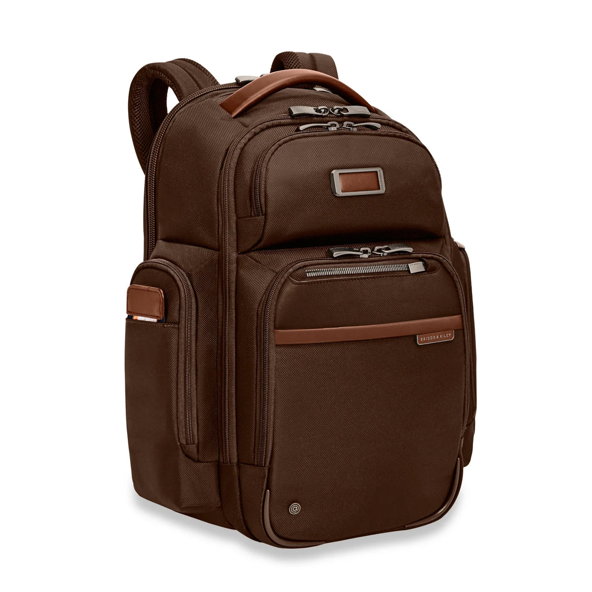 Briggs & Riley @work Large Cargo Backpack in Chocolate — angle view 2 # color_Chocolate