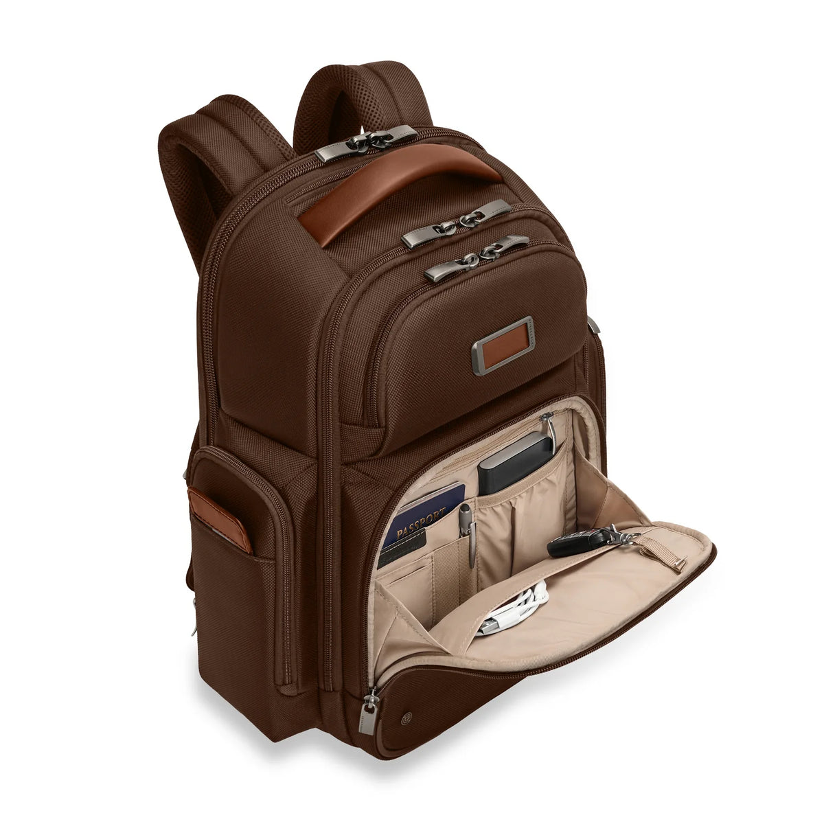 Briggs & Riley @work Large Cargo Backpack in Chocolate — interior view 2