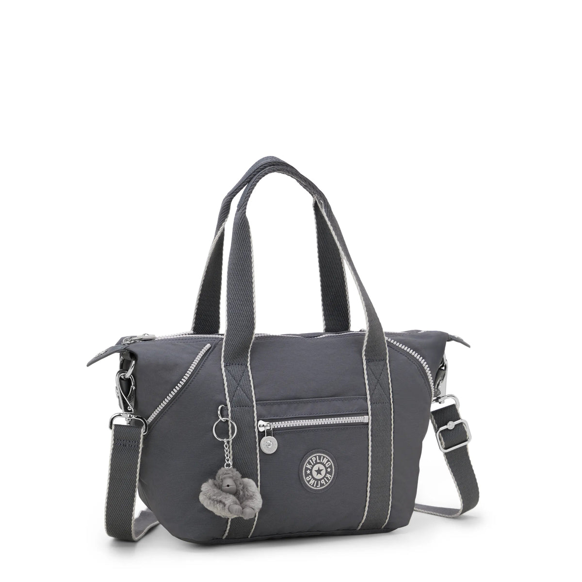 Kipling Art Mini Shoulder Bag in Moonlit Grey — angle view 2