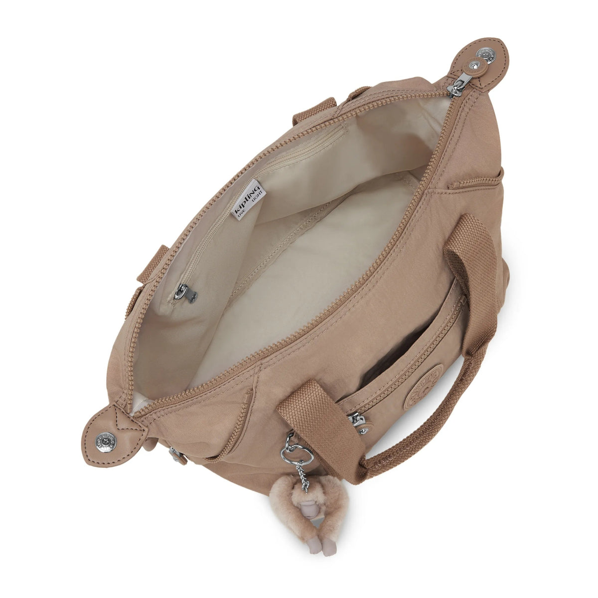 Kipling Art Mini Shoulder Bag in Tan Beige — interior view