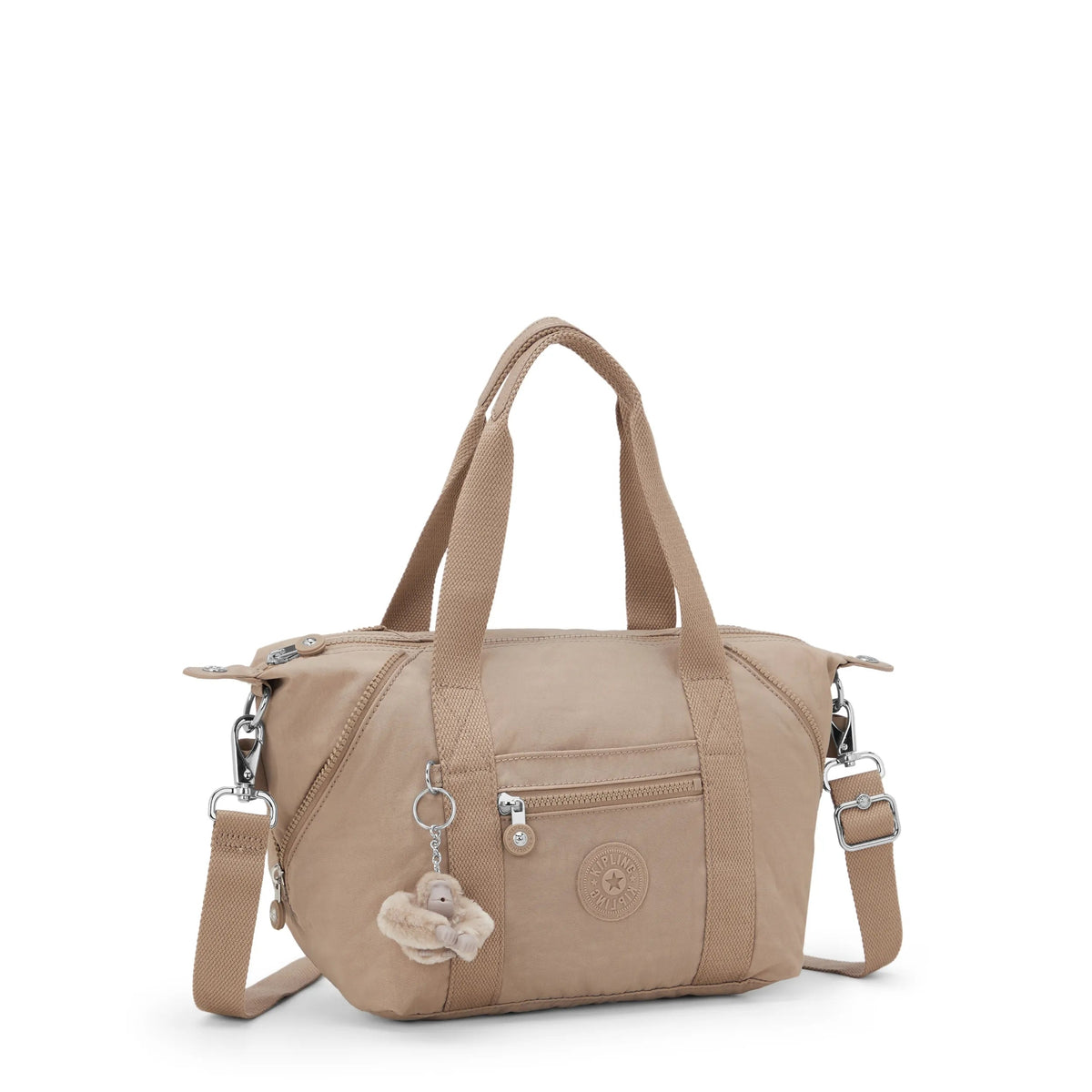 Kipling Art Mini Shoulder Bag in Tan Beige — angle view 2