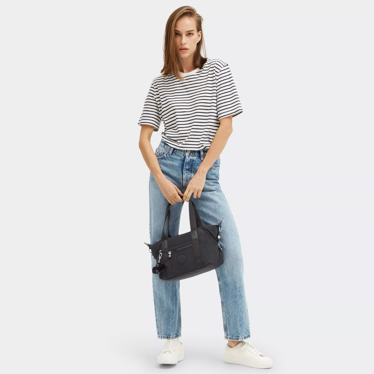 Kipling Art Mini Shoulder Bag in Black Noir — lifestyle # color_Black Noir
