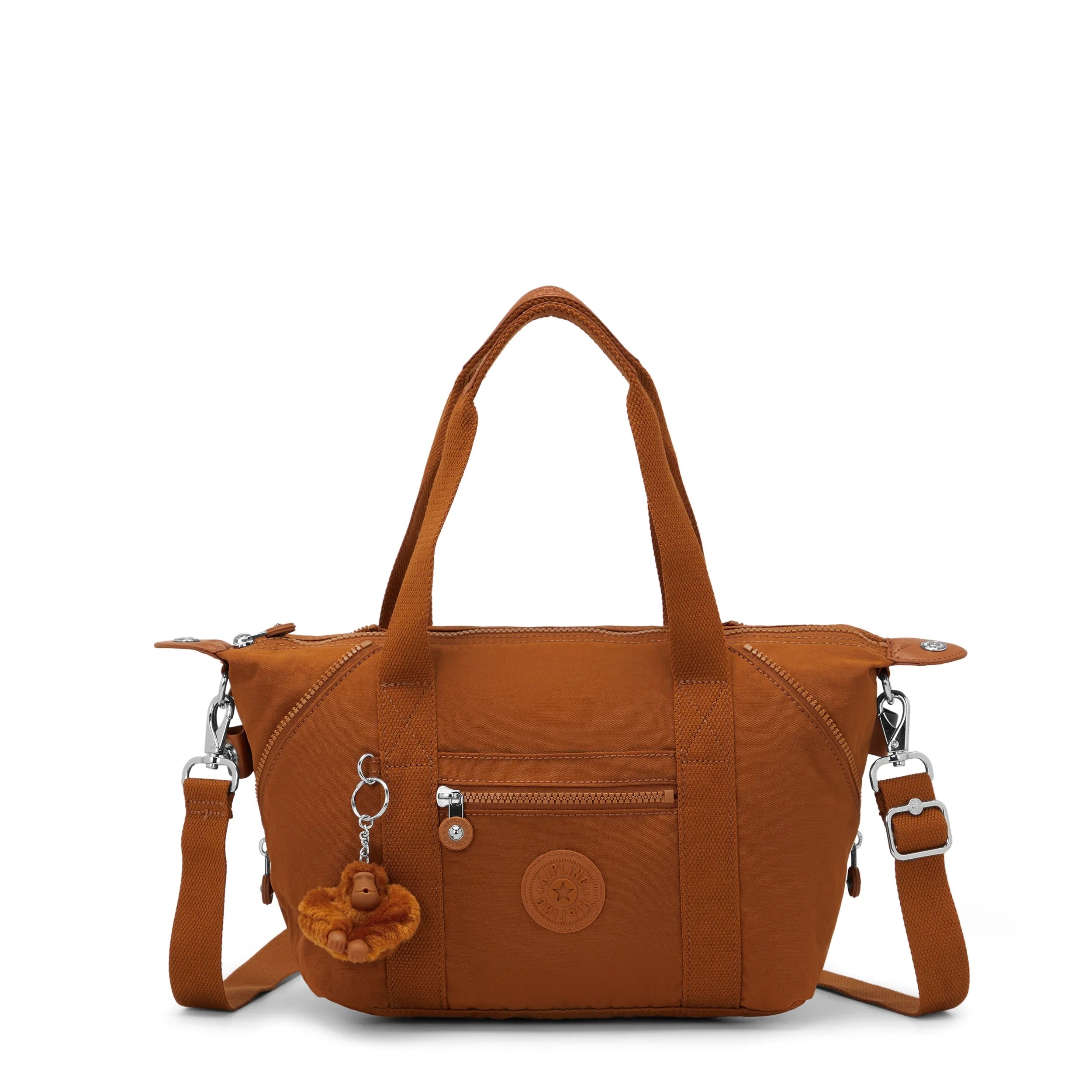 Kipling Art Mini Shoulder Bag in Stylish Mokka — front view # color_Stylish Mokka