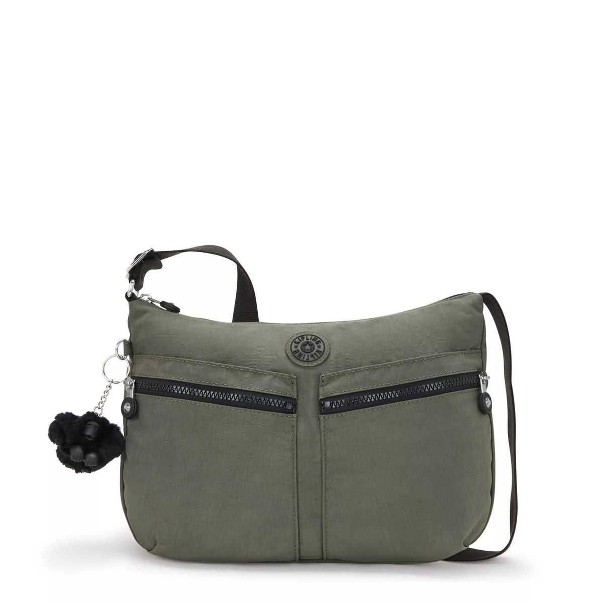 Kipling Izellah Crossbody Bag in Green Moss — front view # color_Green Moss