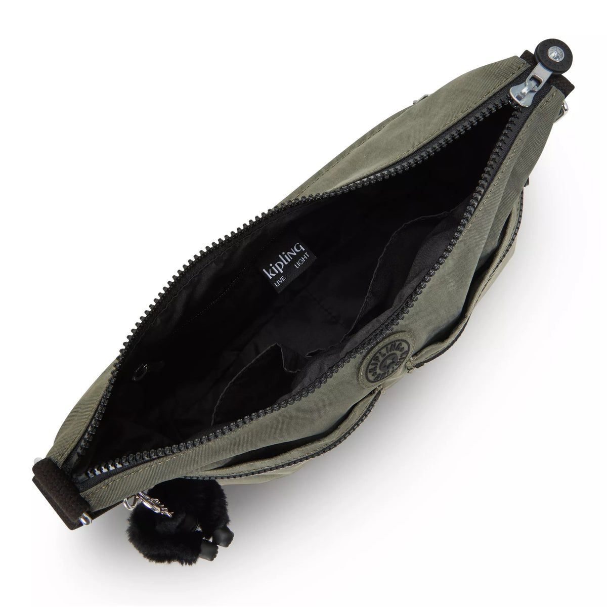 Kipling Izellah Crossbody Bag in Green Moss — interior view