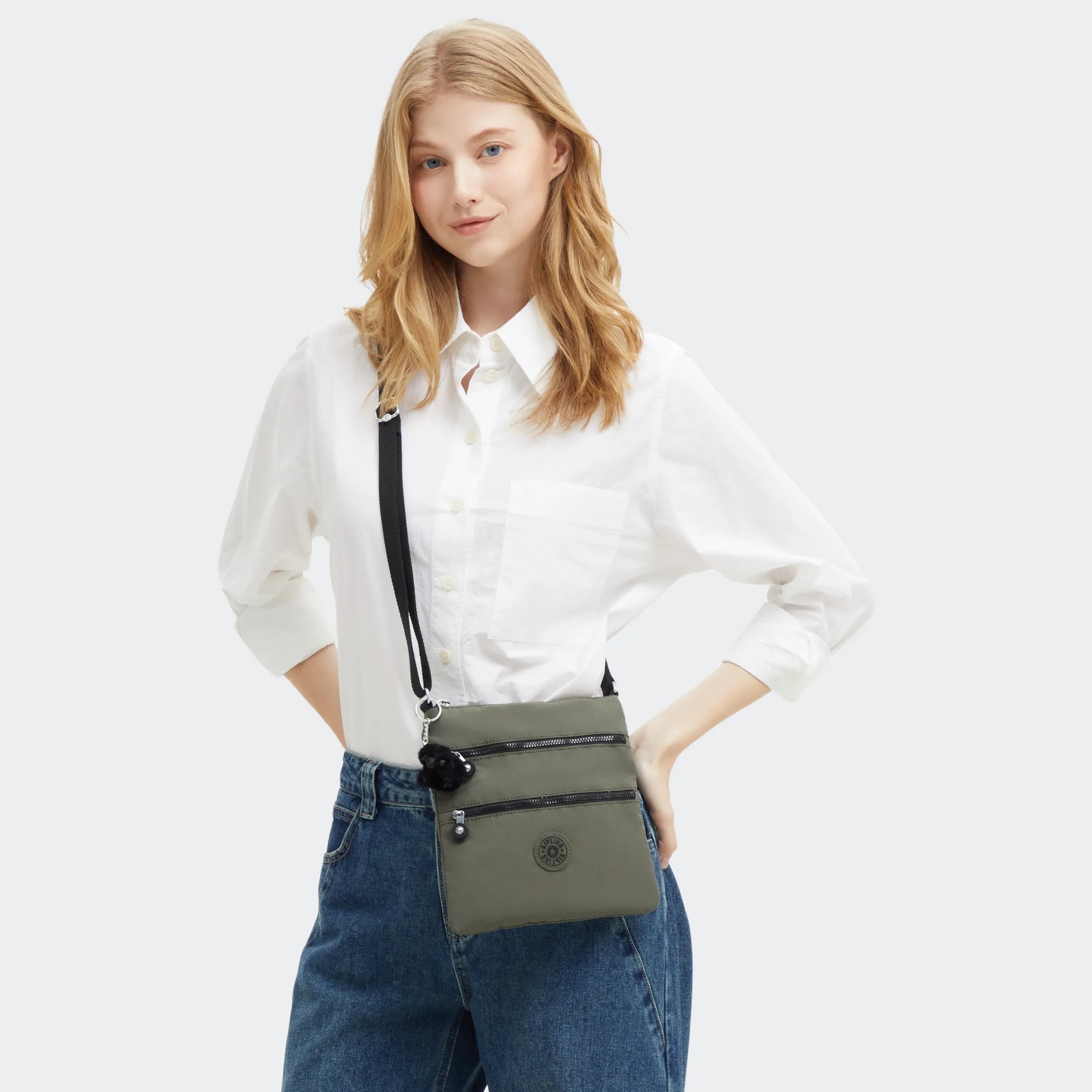 Kipling Keiko in Green Moss — back view