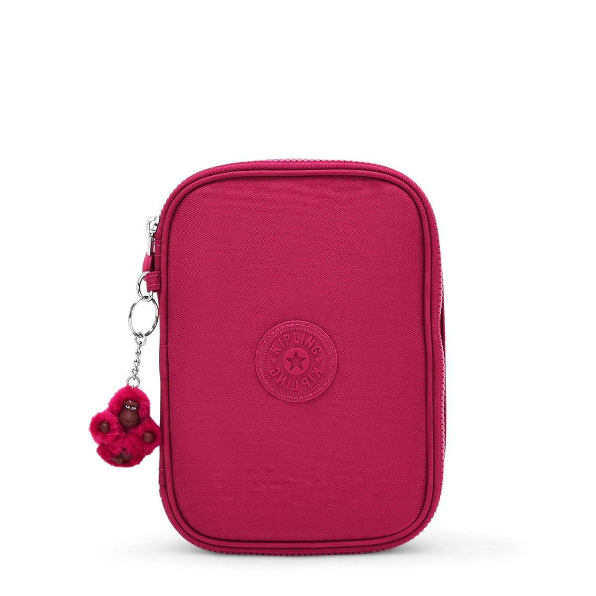 Kipling 100 Pens Case in Happy Ruby — front view # color_Happy Ruby