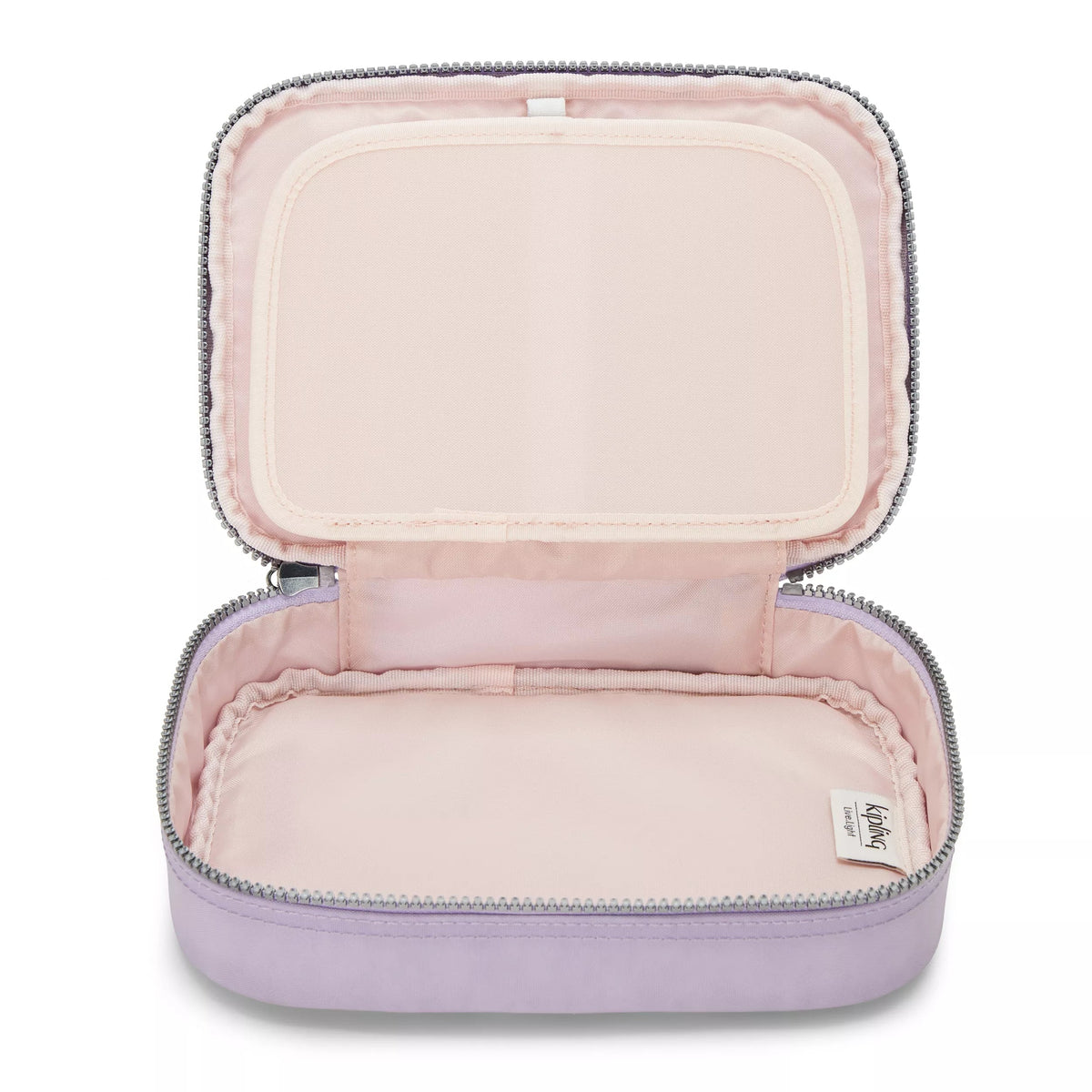 Kipling 100 Pens Case in Bridal Lavender — interior view