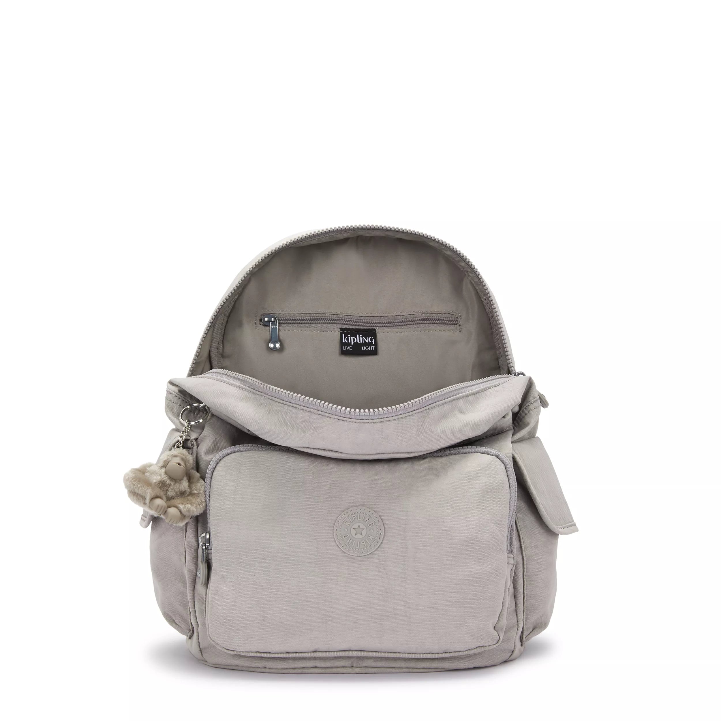 Kipling City Pack in Grey Gris — angle view 3