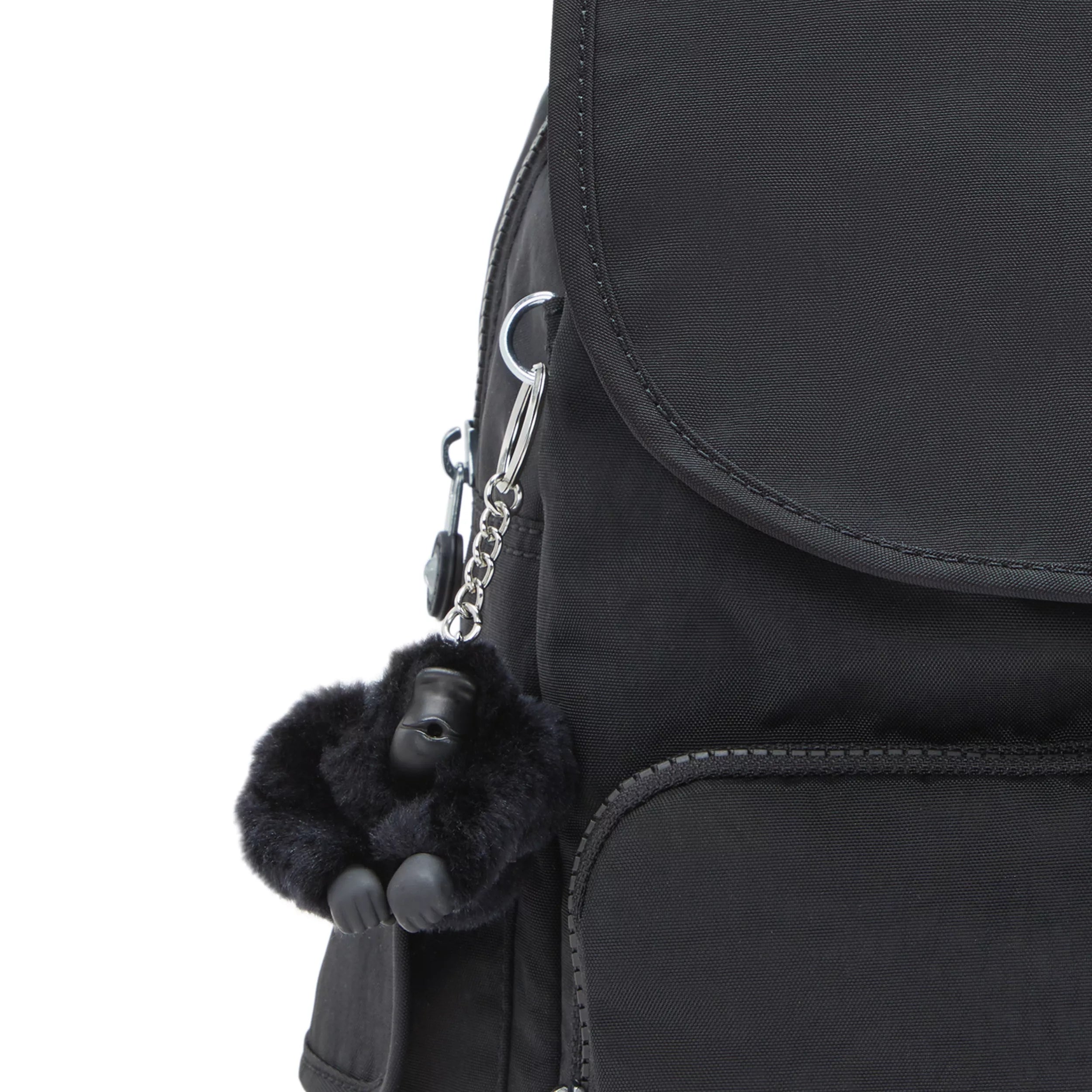 Kipling City Pack in Black Noir — detail view