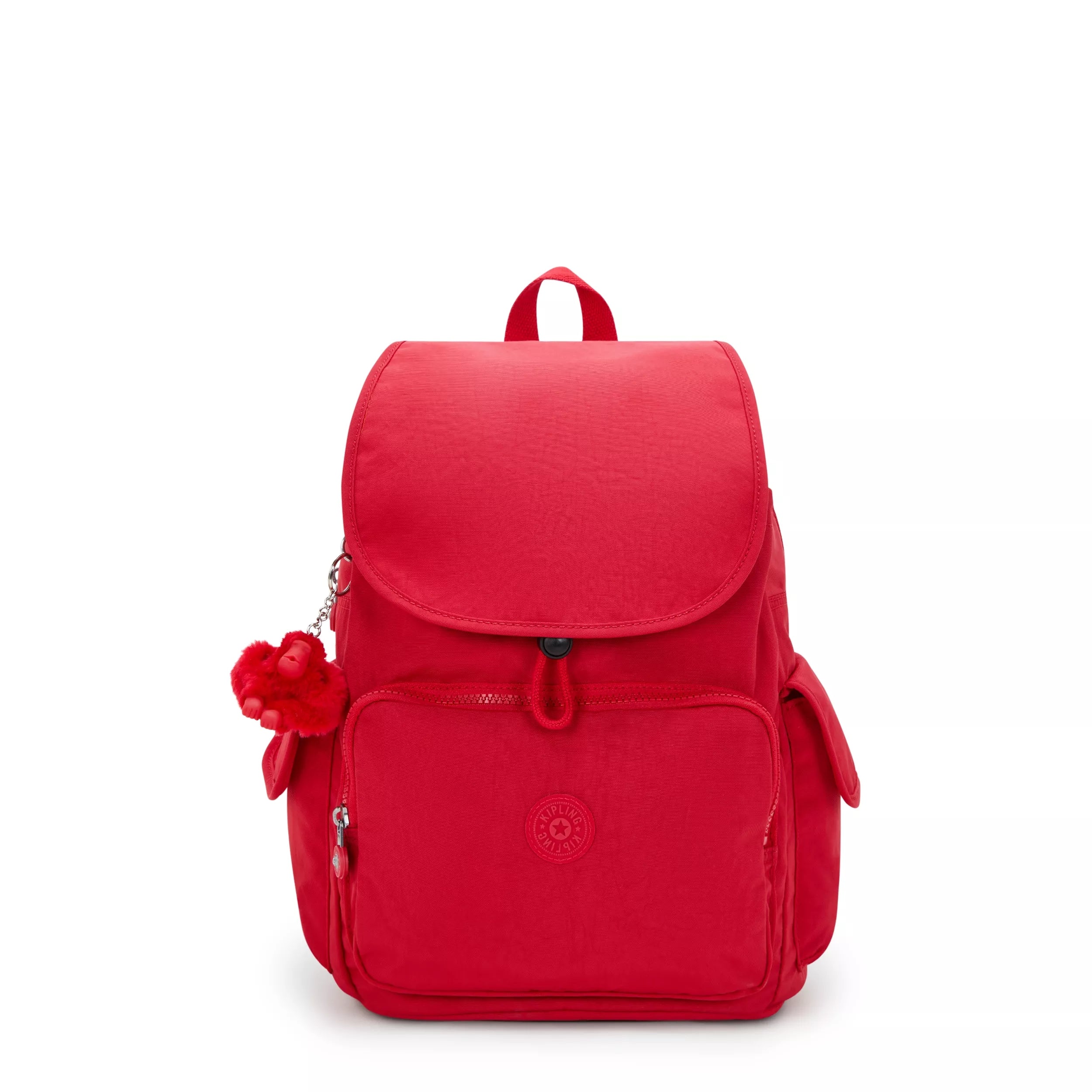 Kipling City Pack in Red Rouge — front view