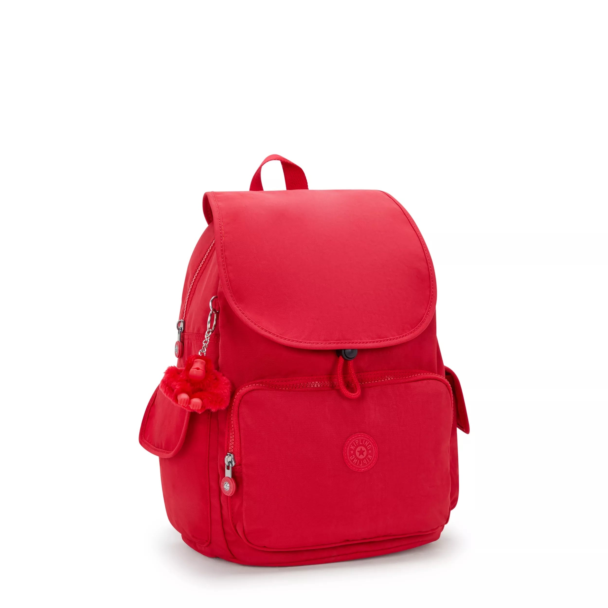Kipling City Pack in Red Rouge — interior view