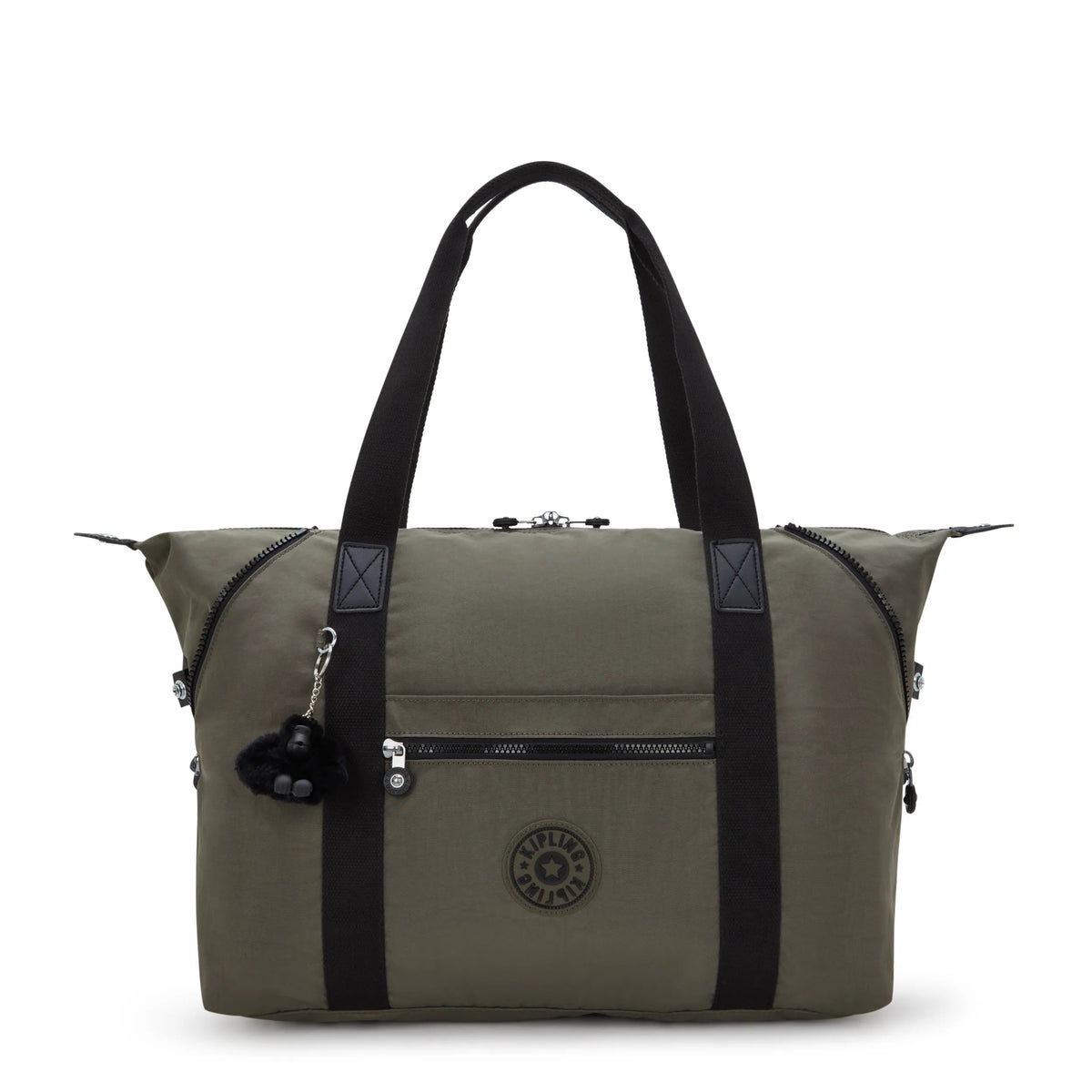 Kipling Art Medium Tote Bag in Green Moss — front view # color_Green Moss