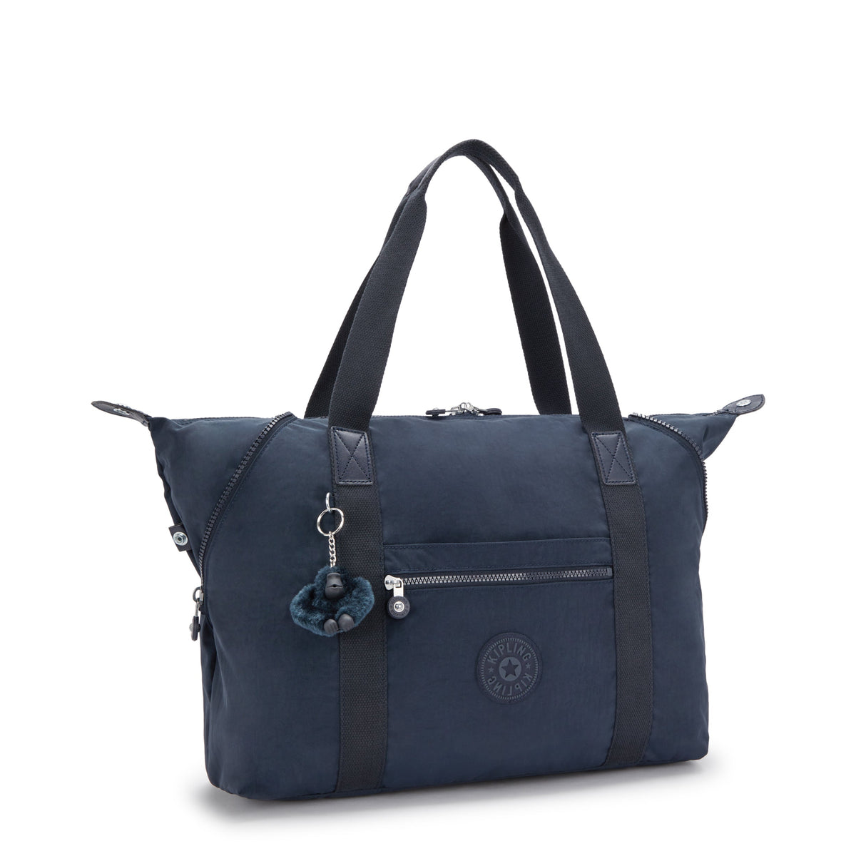 Kipling Art Medium Tote Bag in Blue Bleu 2 — angle view 2