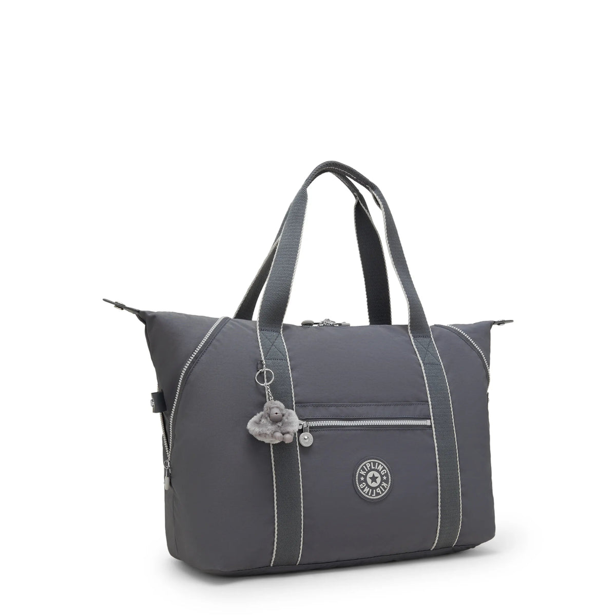 Kipling Art Medium Tote Bag in Moonlit Grey — angle view 2