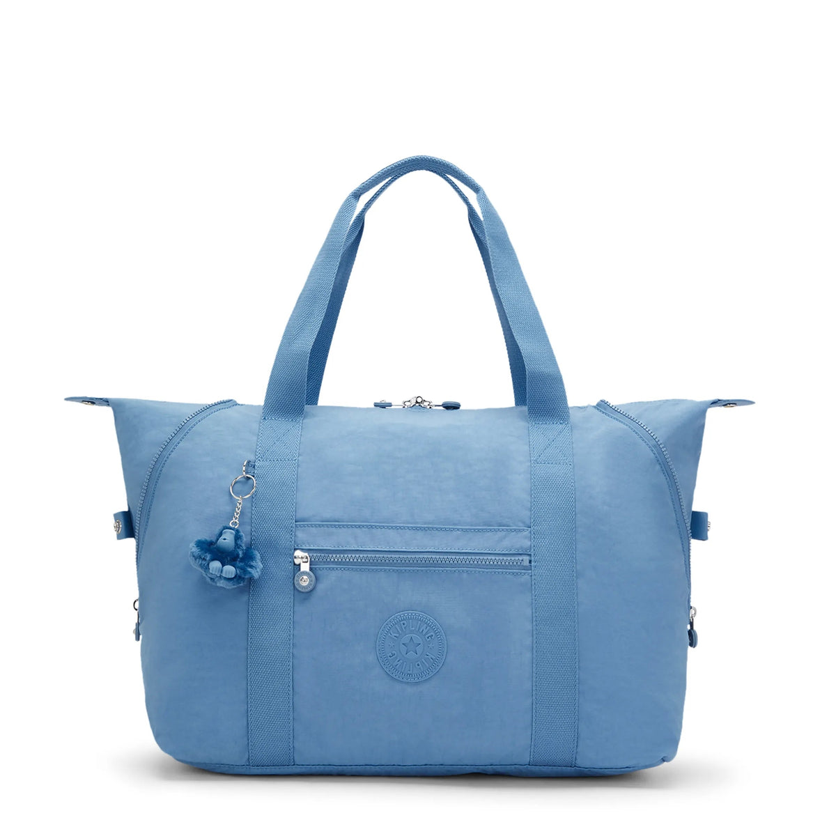 Kipling Art Medium Tote Bag in Vintage Blue — front view # color_Vintage Blue