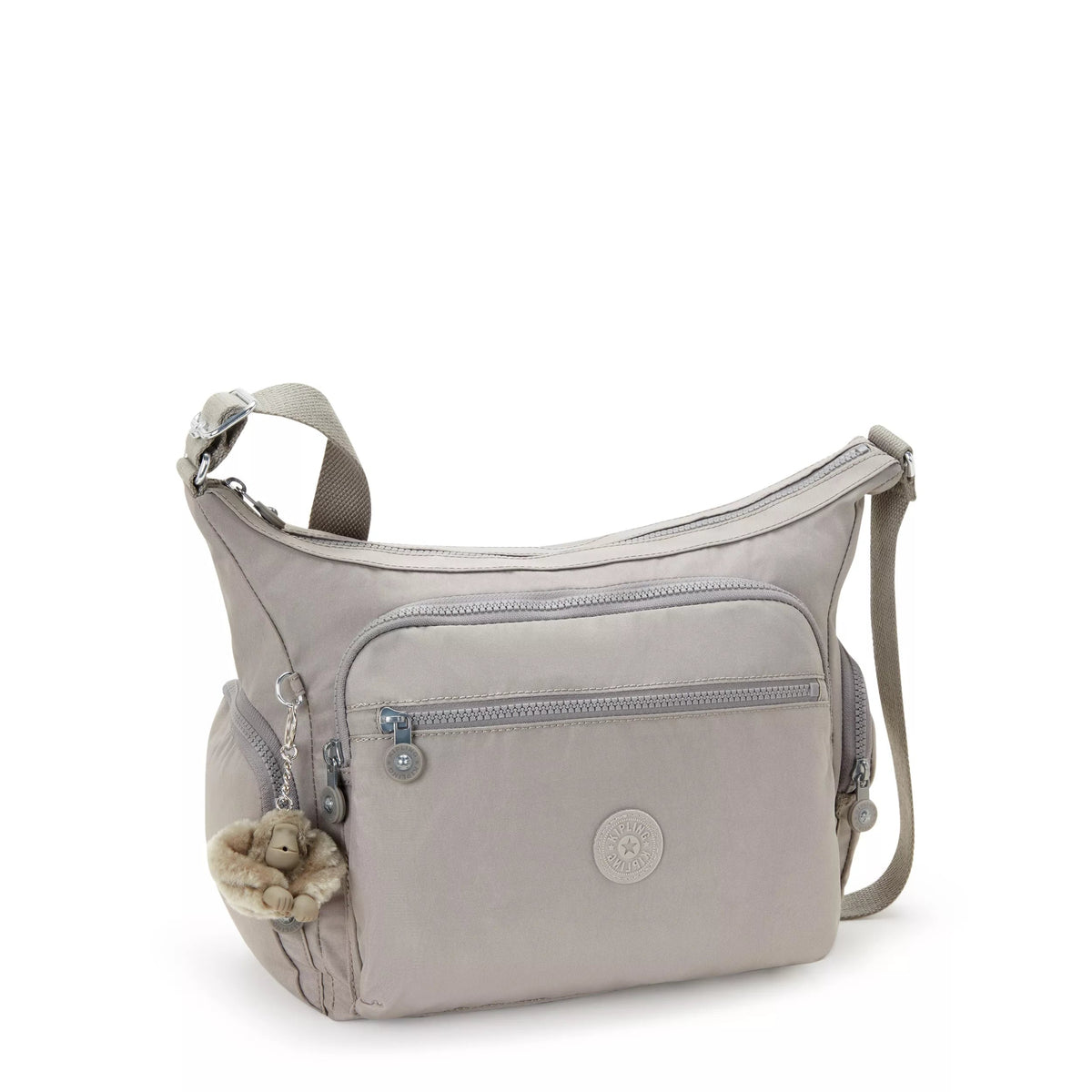 Kipling Gabbie Crossbody Bag in Grey Gris — angle view