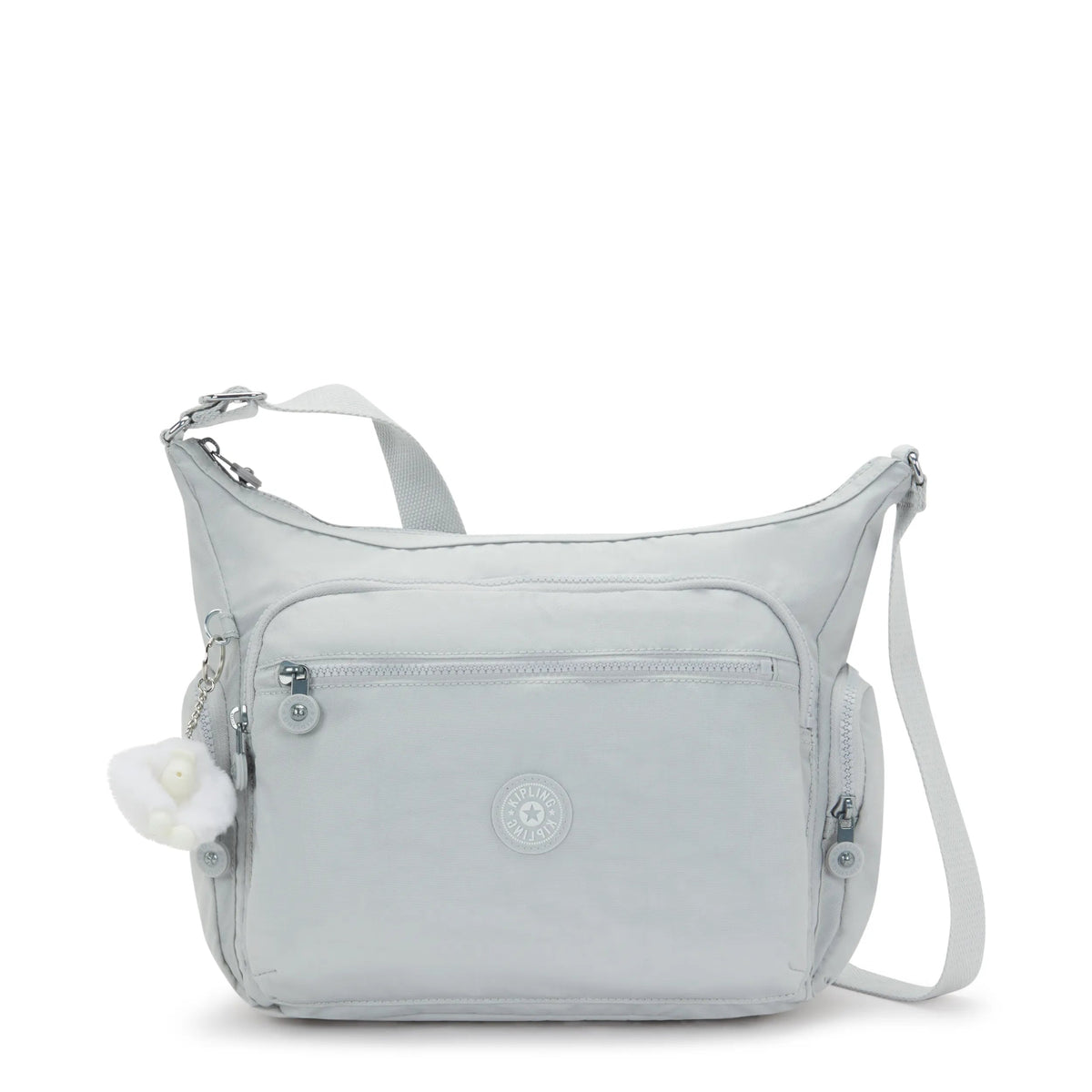 Kipling Gabbie Crossbody Bag in Easy Grey — front view # color_Easy Grey