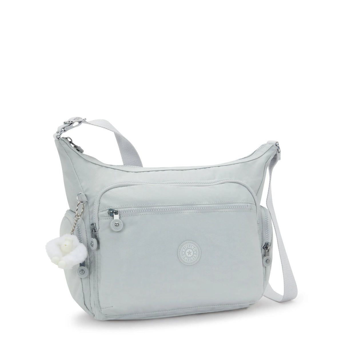 Kipling Gabbie Crossbody Bag in Easy Grey — angle view