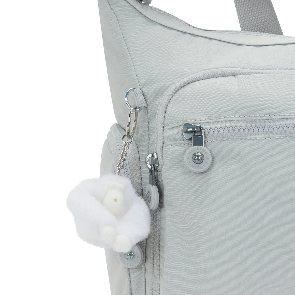 Kipling Gabbie Crossbody Bag in Easy Grey — detail view