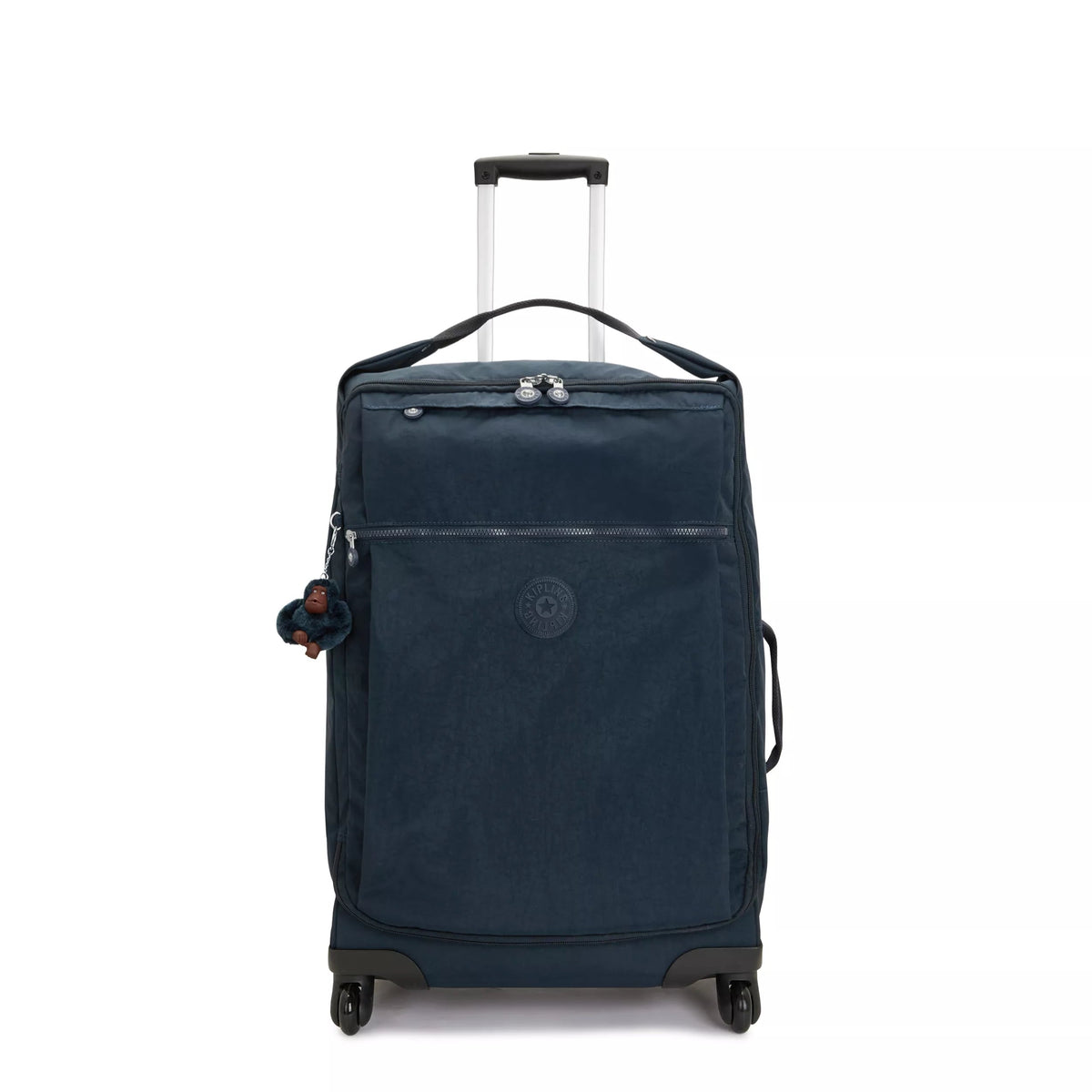 Kipling Darcey Medium Rolling Luggage in True Blue Tonal — front view # color_True Blue Tonal