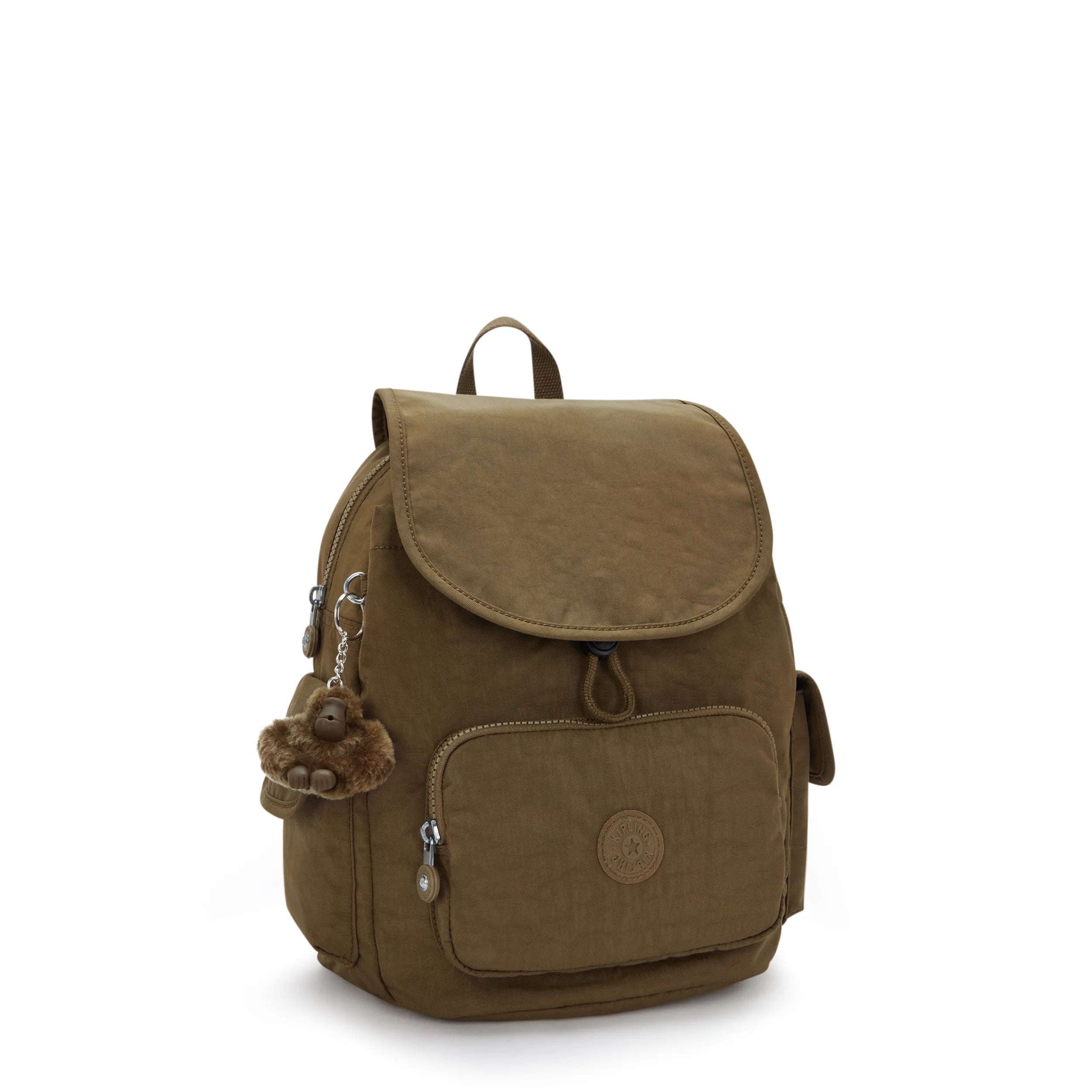 Kipling City Pack S in Smooth Khaki — interior view