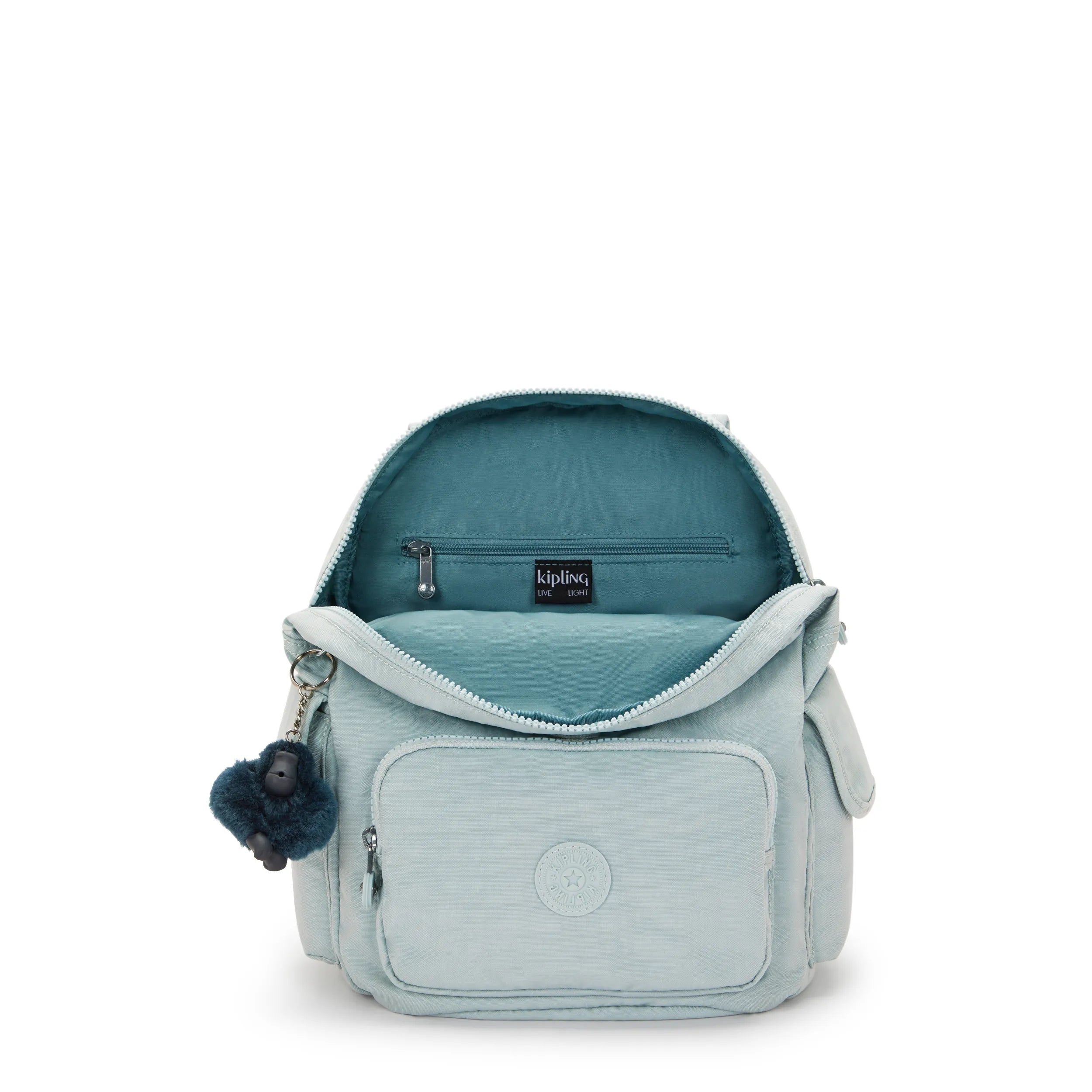 Kipling City Pack S in Breezy Blue — angle view 3