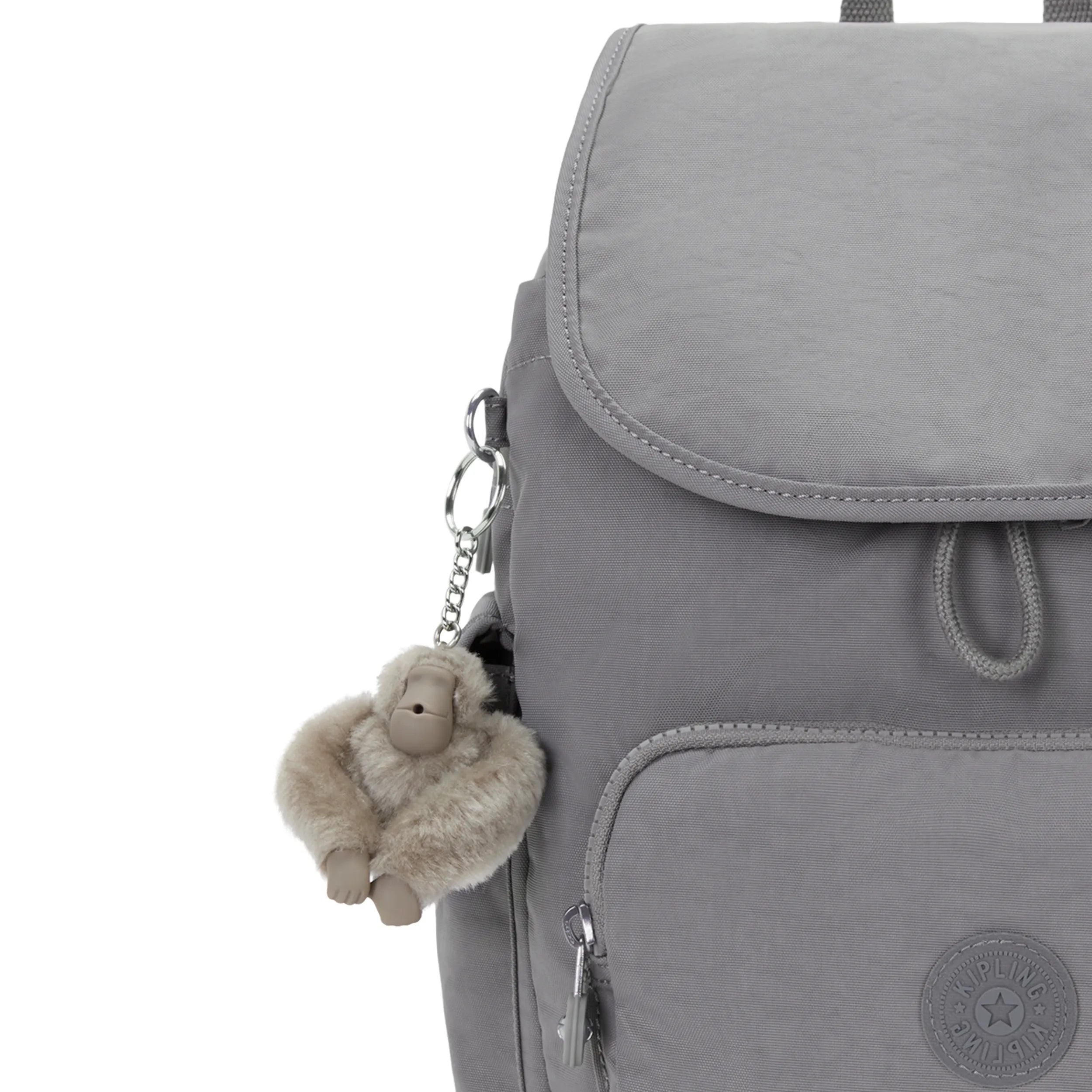Kipling City Pack S in Inviting Grey — detail view