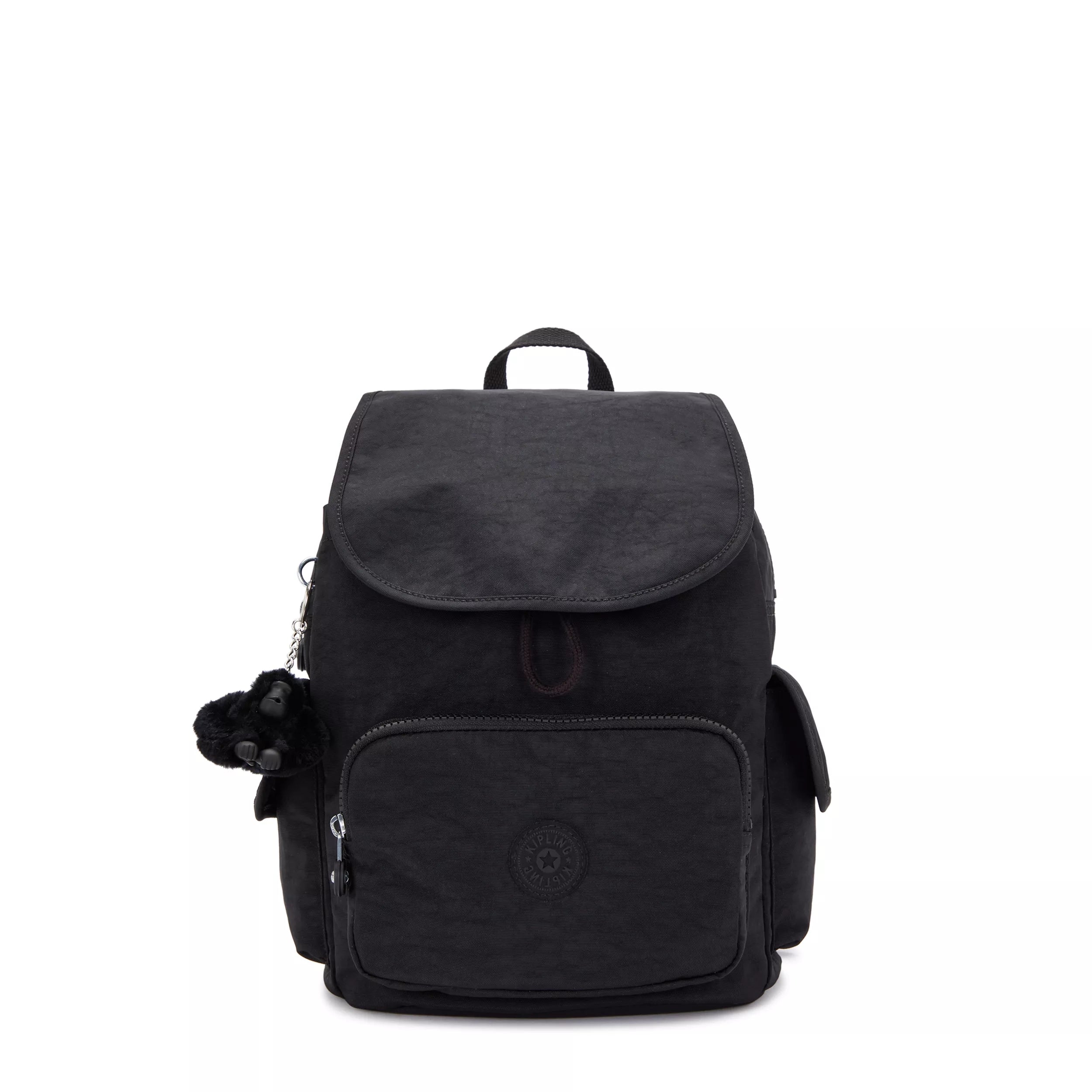 Kipling City Pack S in Black Noir — front view