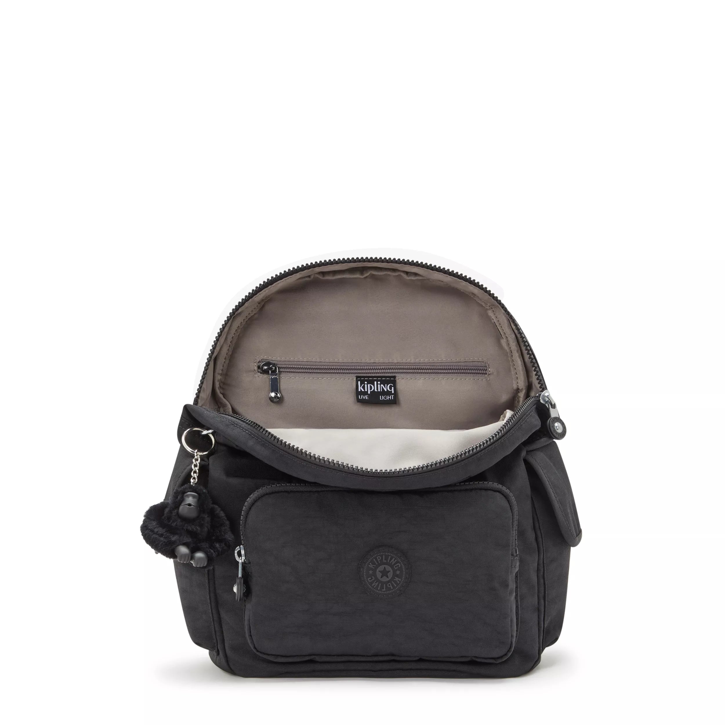 Kipling City Pack S in Black Noir — angle view 3