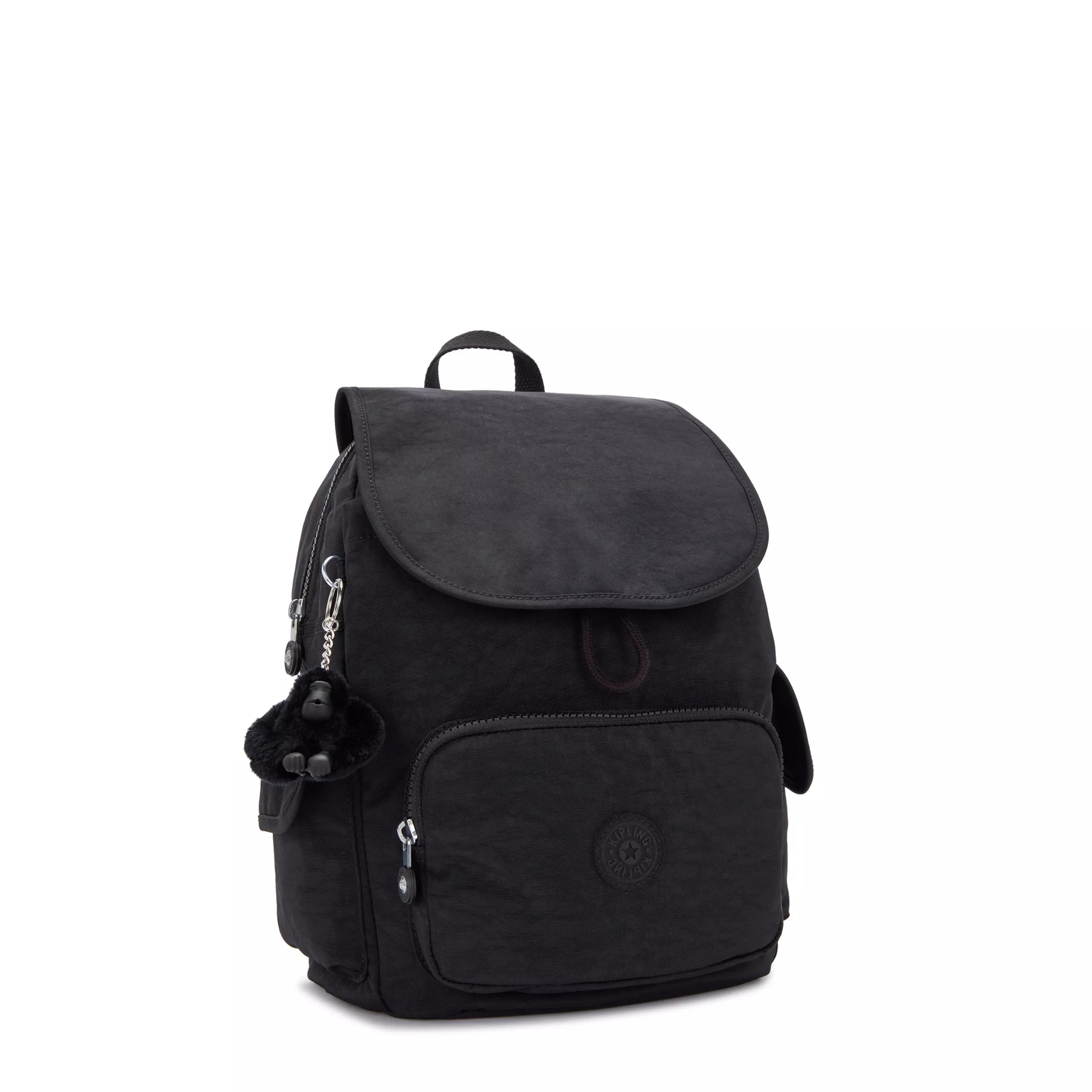 Kipling City Pack S in Black Noir — interior view