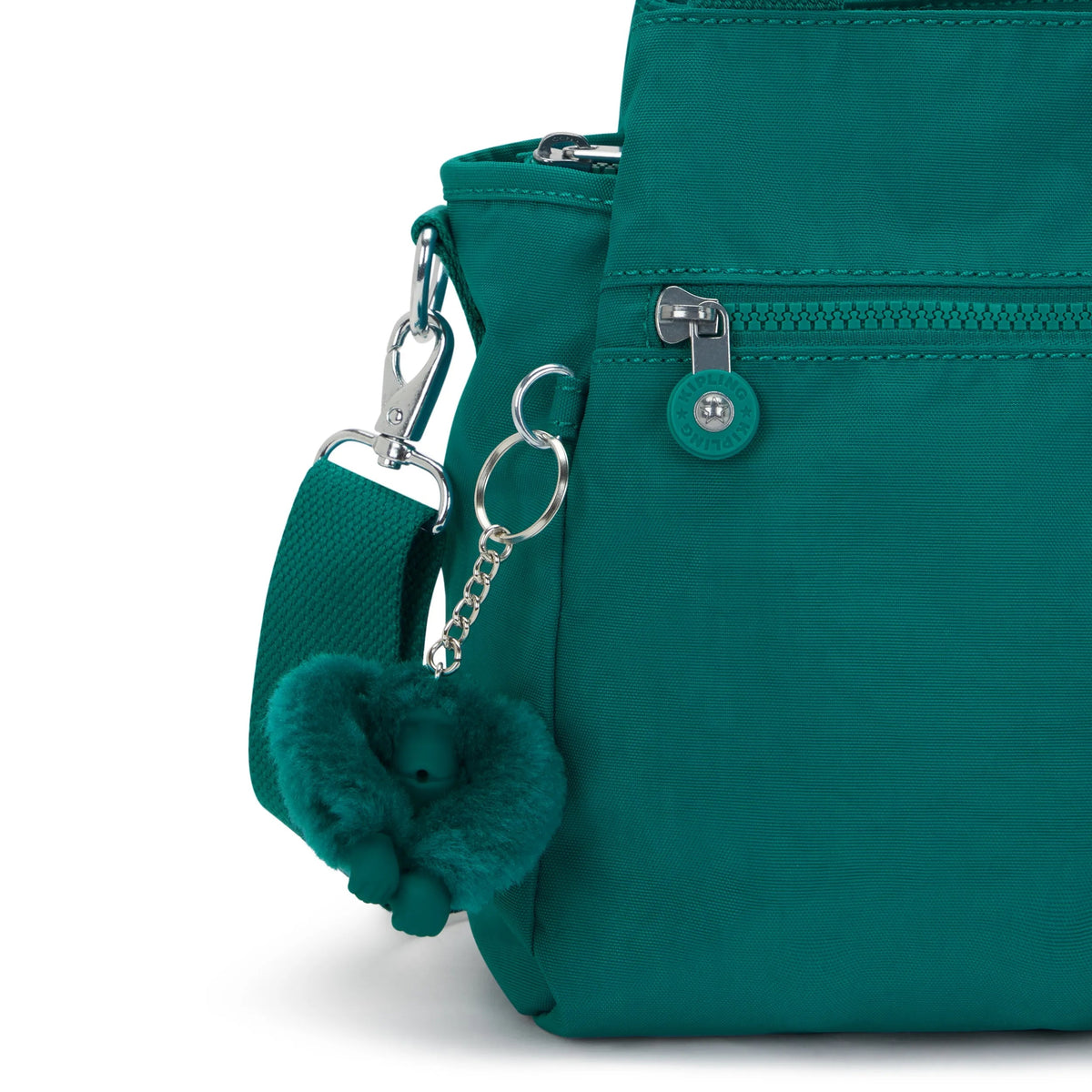 Kipling Elysia Shoulder Bag in Outspoken Green — detail view