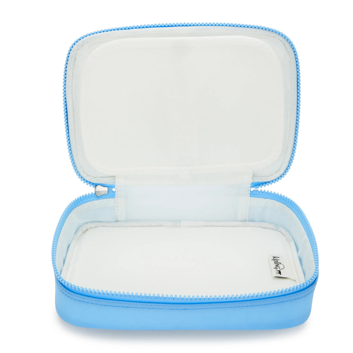 Kipling 100 Pens Case in Puff Pop Pool Blue — interior view