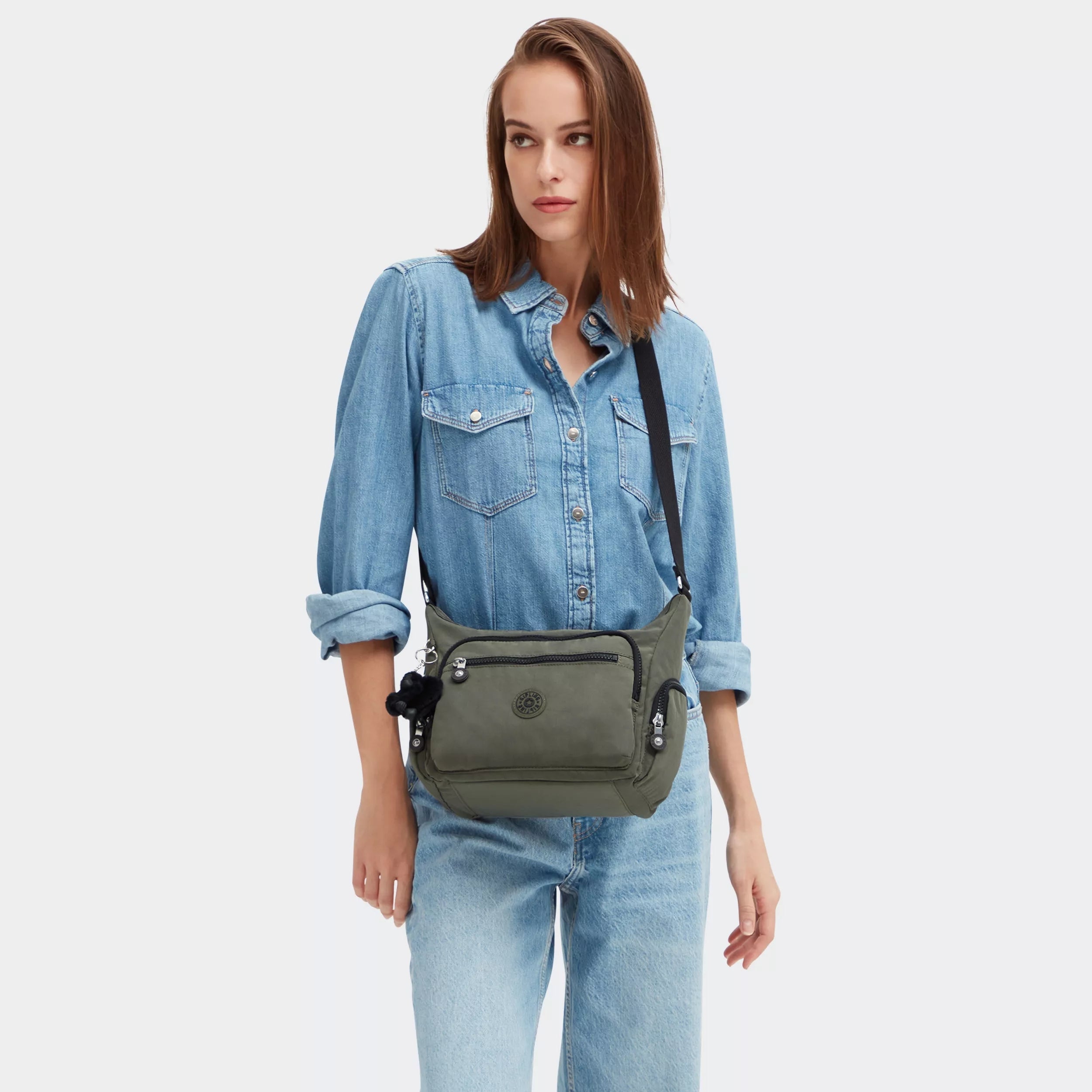 Kipling Gabbie S in Green Moss — back view