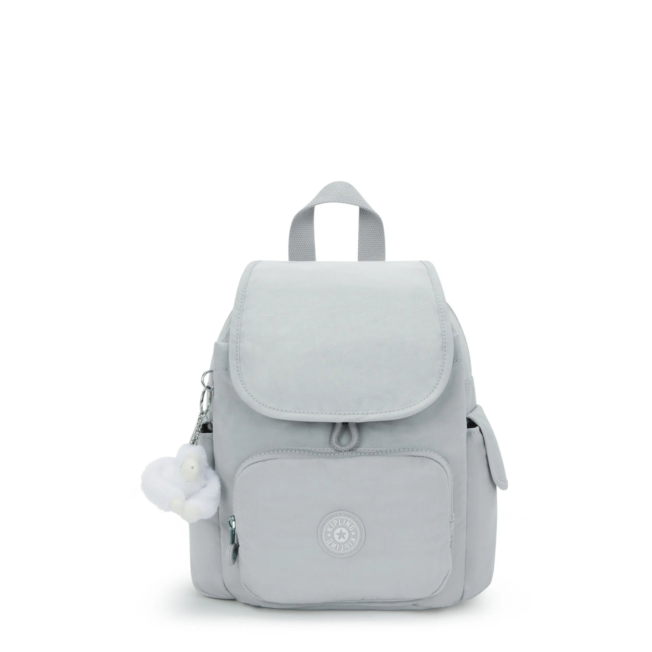 Kipling City Pack Mini in Easy Grey — front view