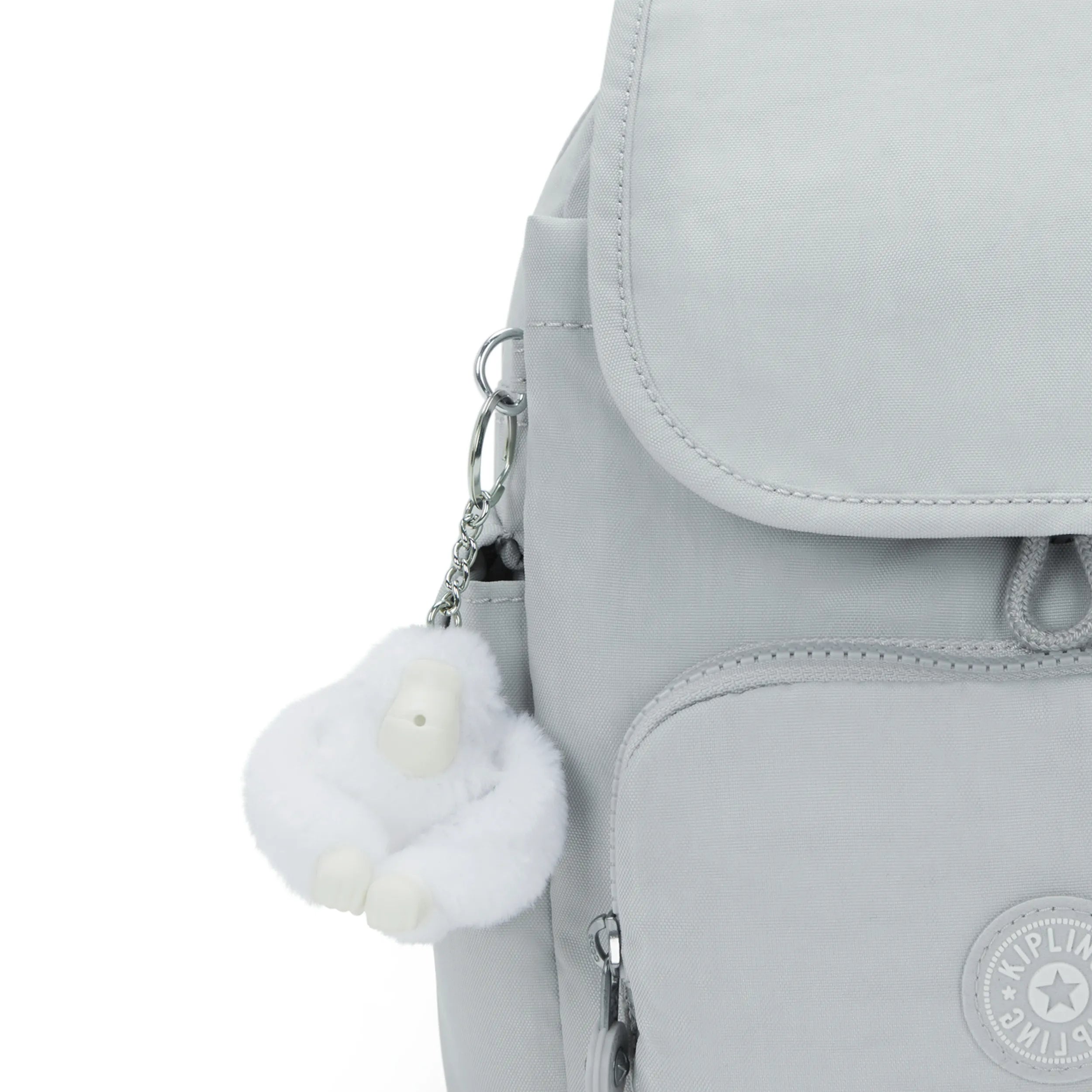 Kipling City Pack Mini in Easy Grey — detail view