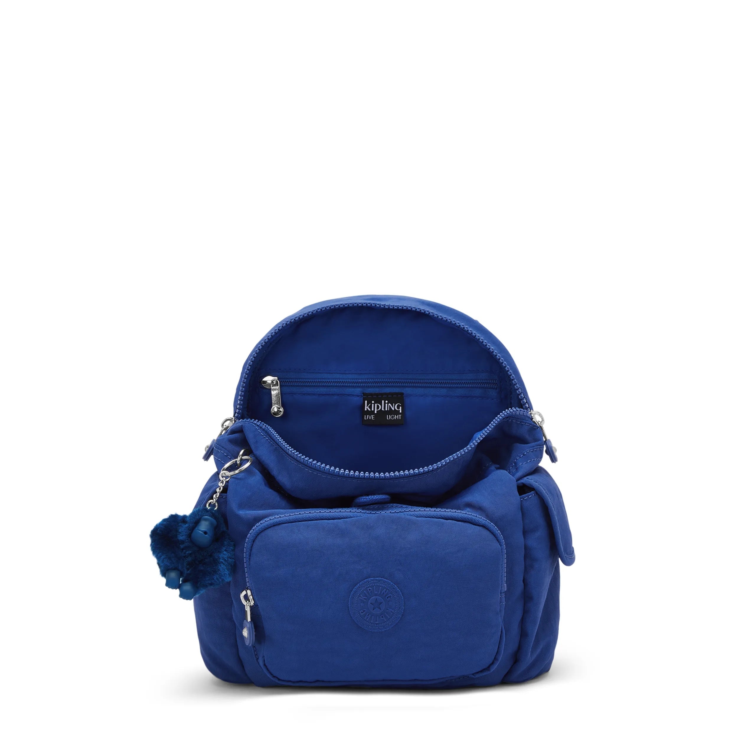 Kipling City Pack Mini in Blazing Blue — angle view 3
