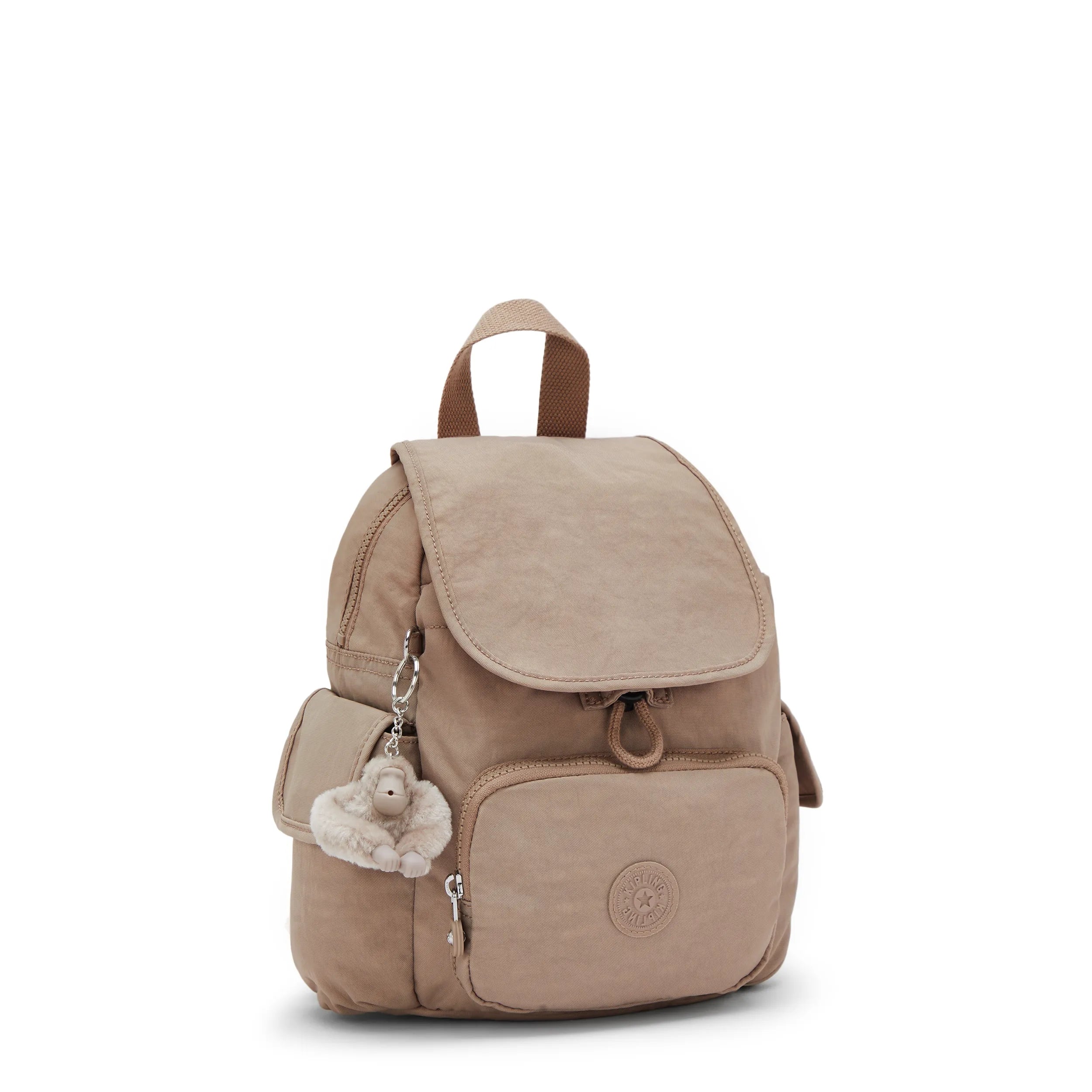 Kipling City Pack Mini in Tan Beige — interior view