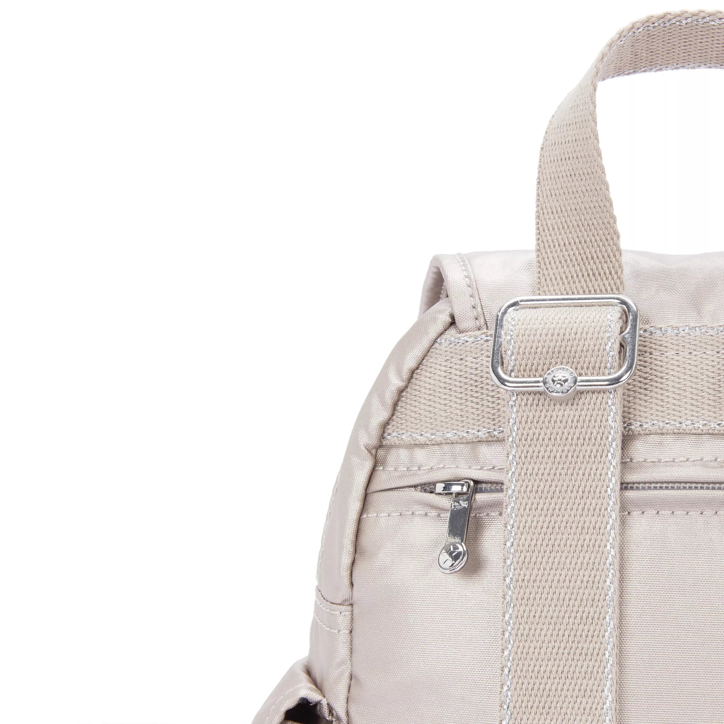 Kipling City Pack Mini in Metallic Glow — detail view
