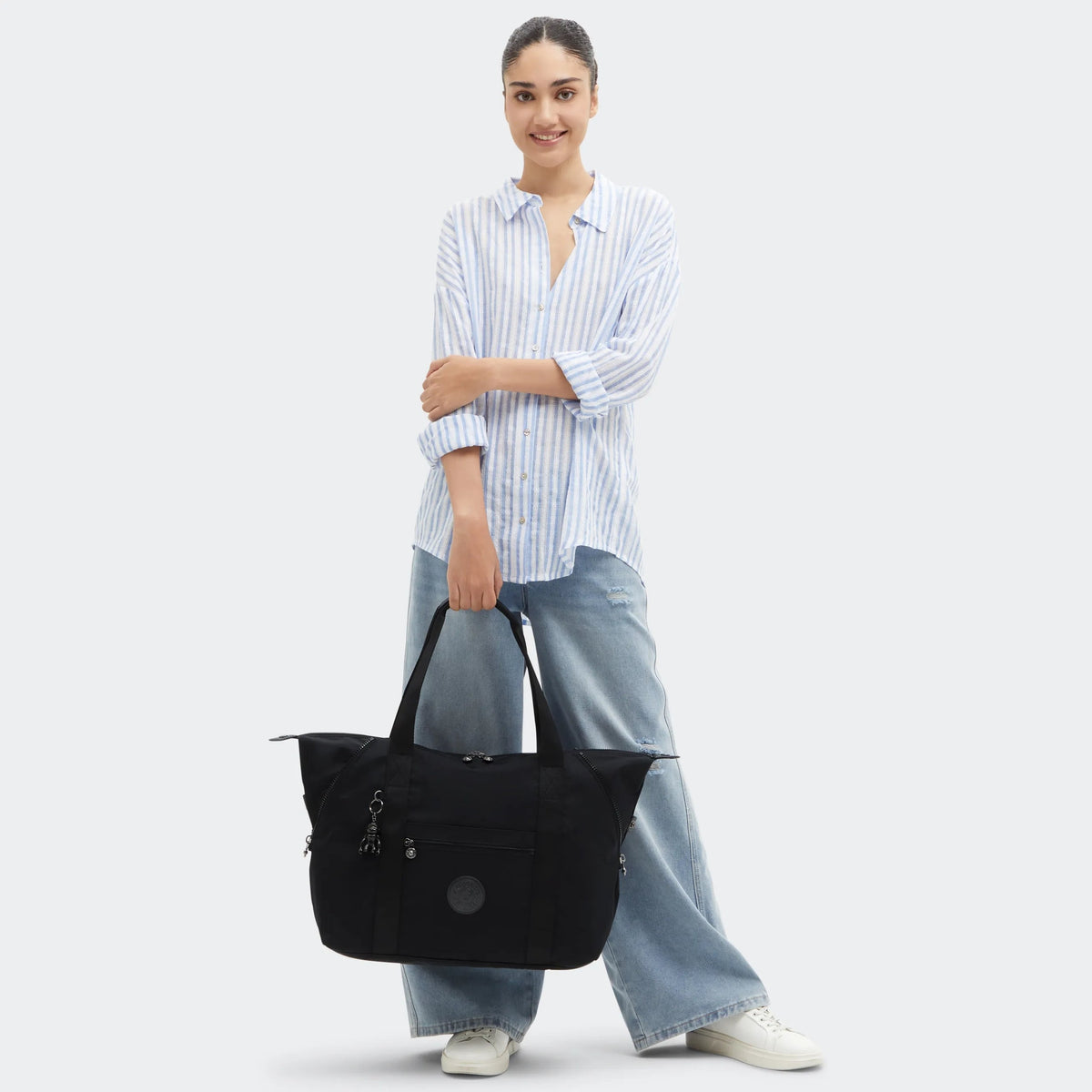 Kipling Art Medium Tote Bag in Infinite Black — lifestyle